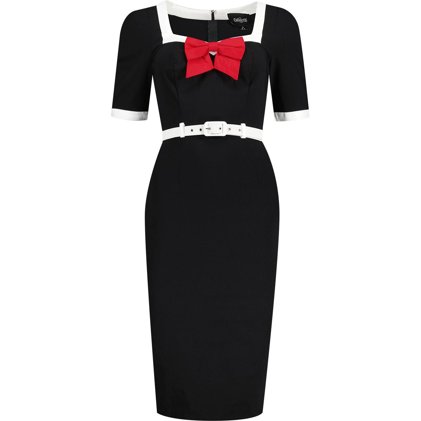 Sadie COLLECTIF Retro 50s Pencil Dress (Black)