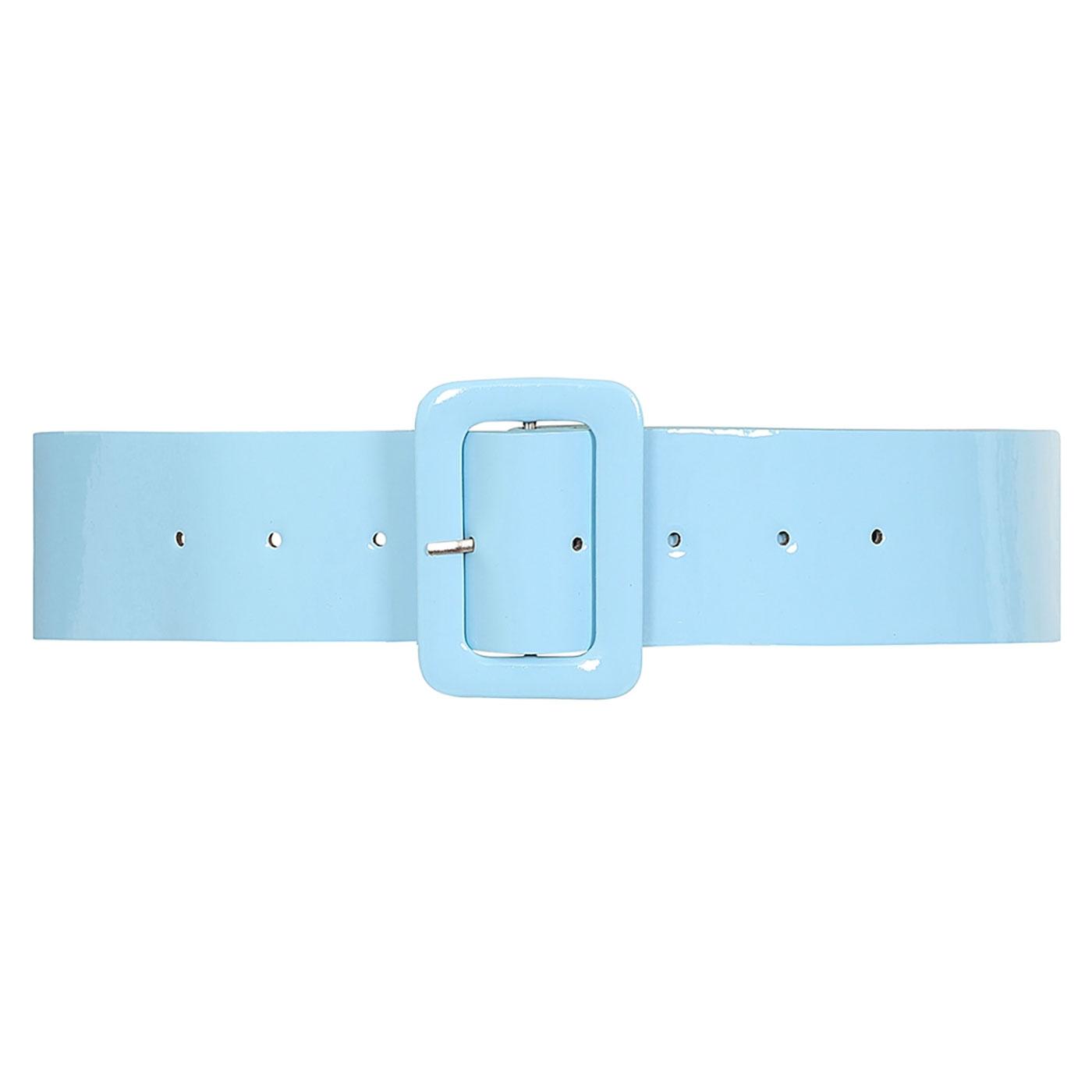 Sally COLLECTIF Retro 1960s Patent Belt in L. Blue