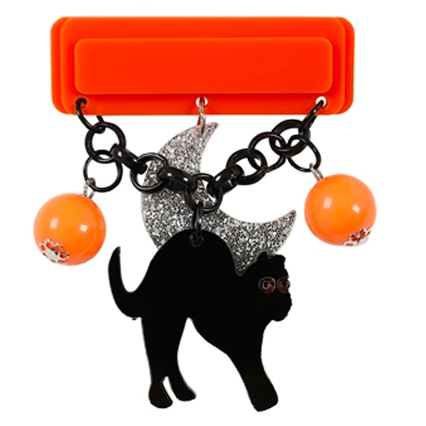 Scaredy Cat COLLECTIF Black Cat Halloween Brooch 