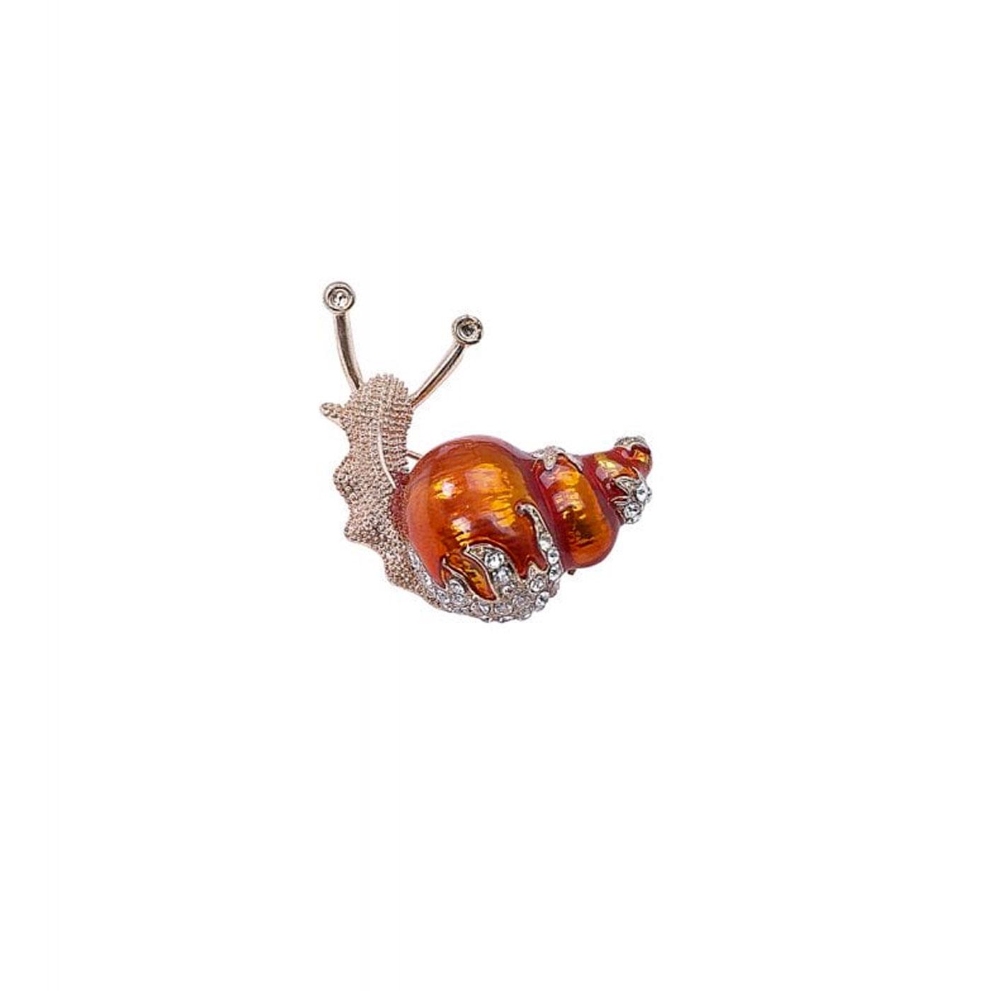Snail Friend COLLECTIF Retro Brooch Burnt Orange