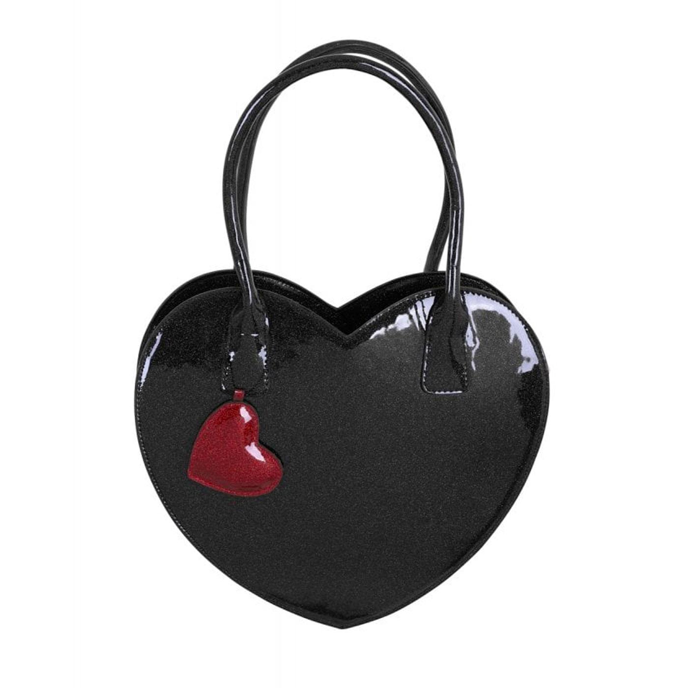 Valentine COLLECTIF Retro Glitter Heart Bag