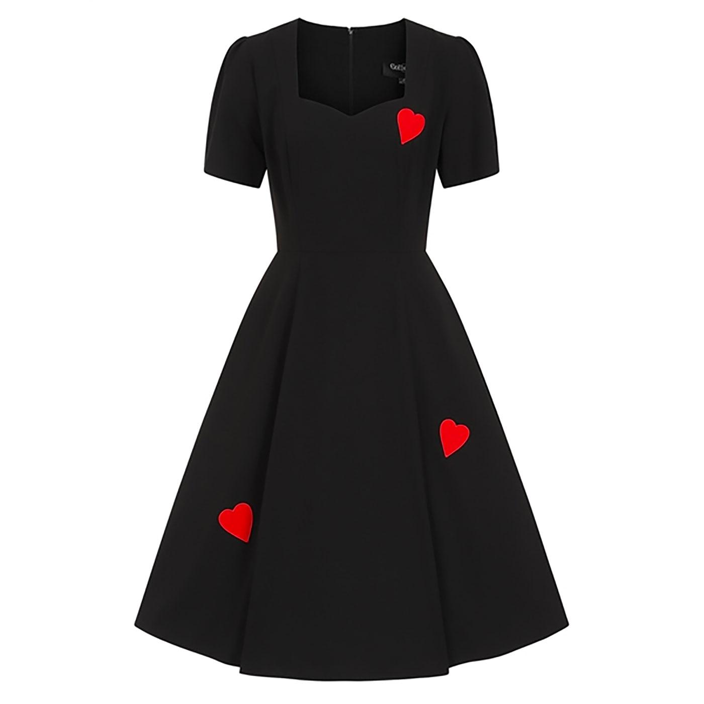 Valentine COLLECTIF Retro 1950s Black Swing Dress