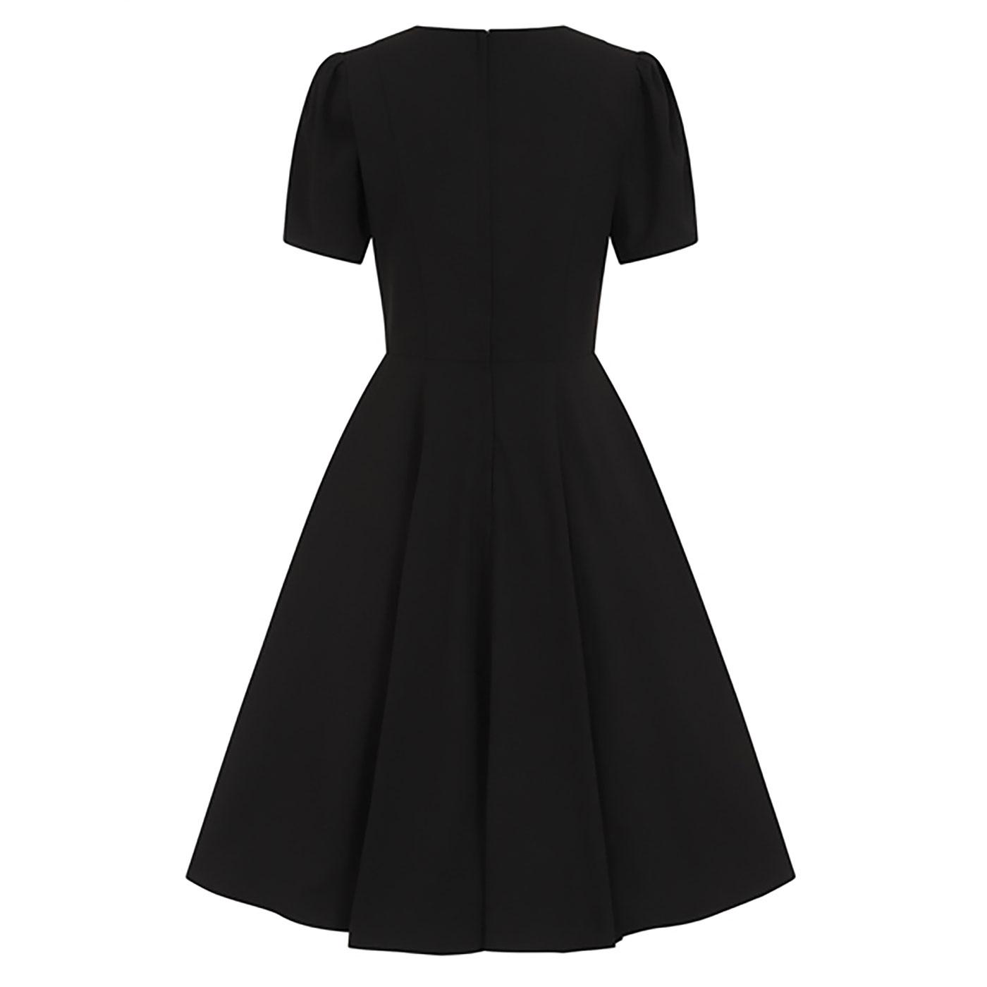 COLLECTIF Valentine Retro 1950s Black Swing Dress
