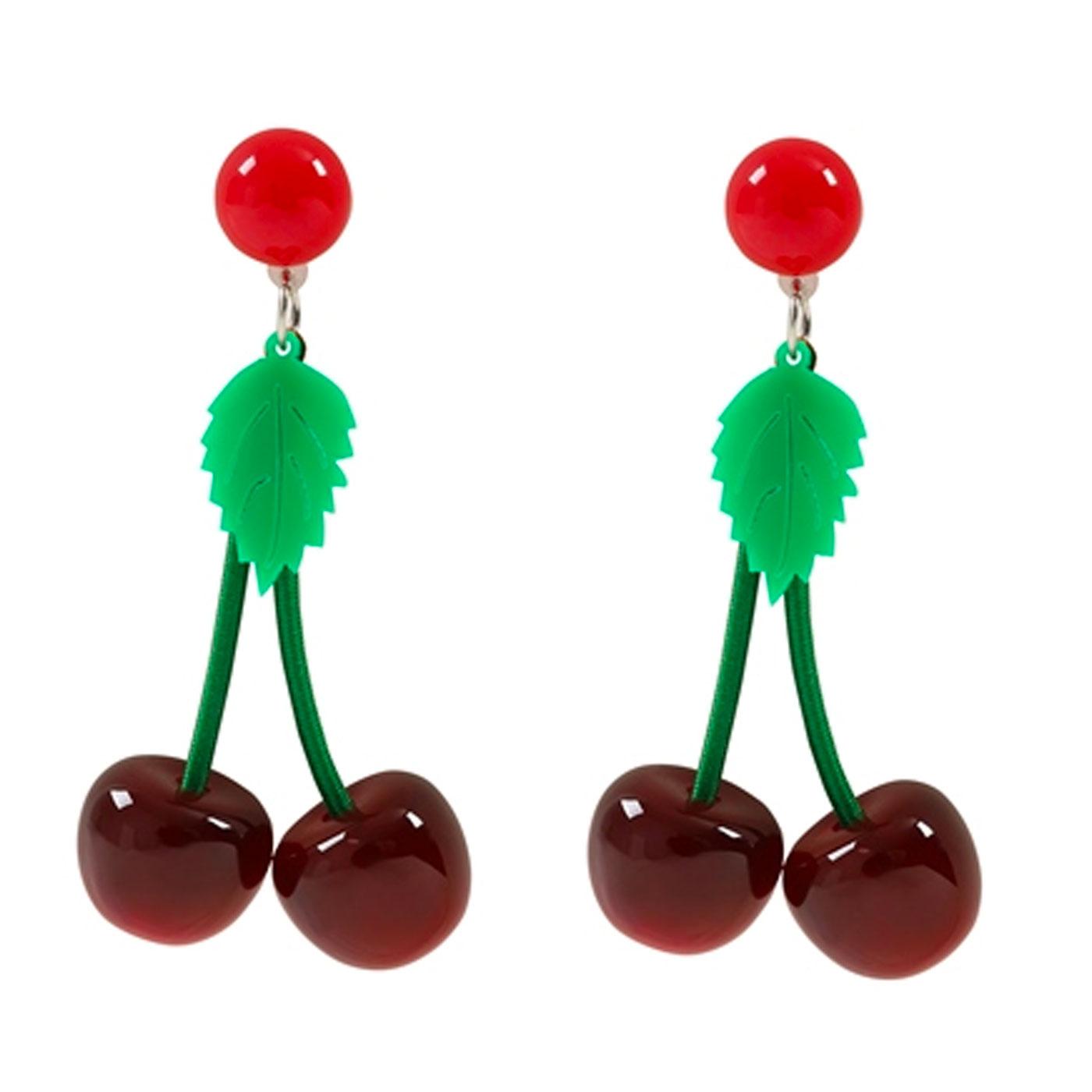 + Vintage Berries COLLECTIF Cherry Drop Earrings 
