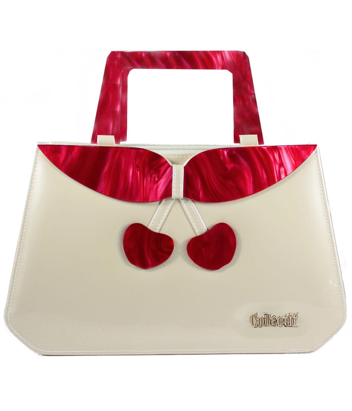 Debbie Patent Cherry COLLECTIF Retro 50s Handbag 
