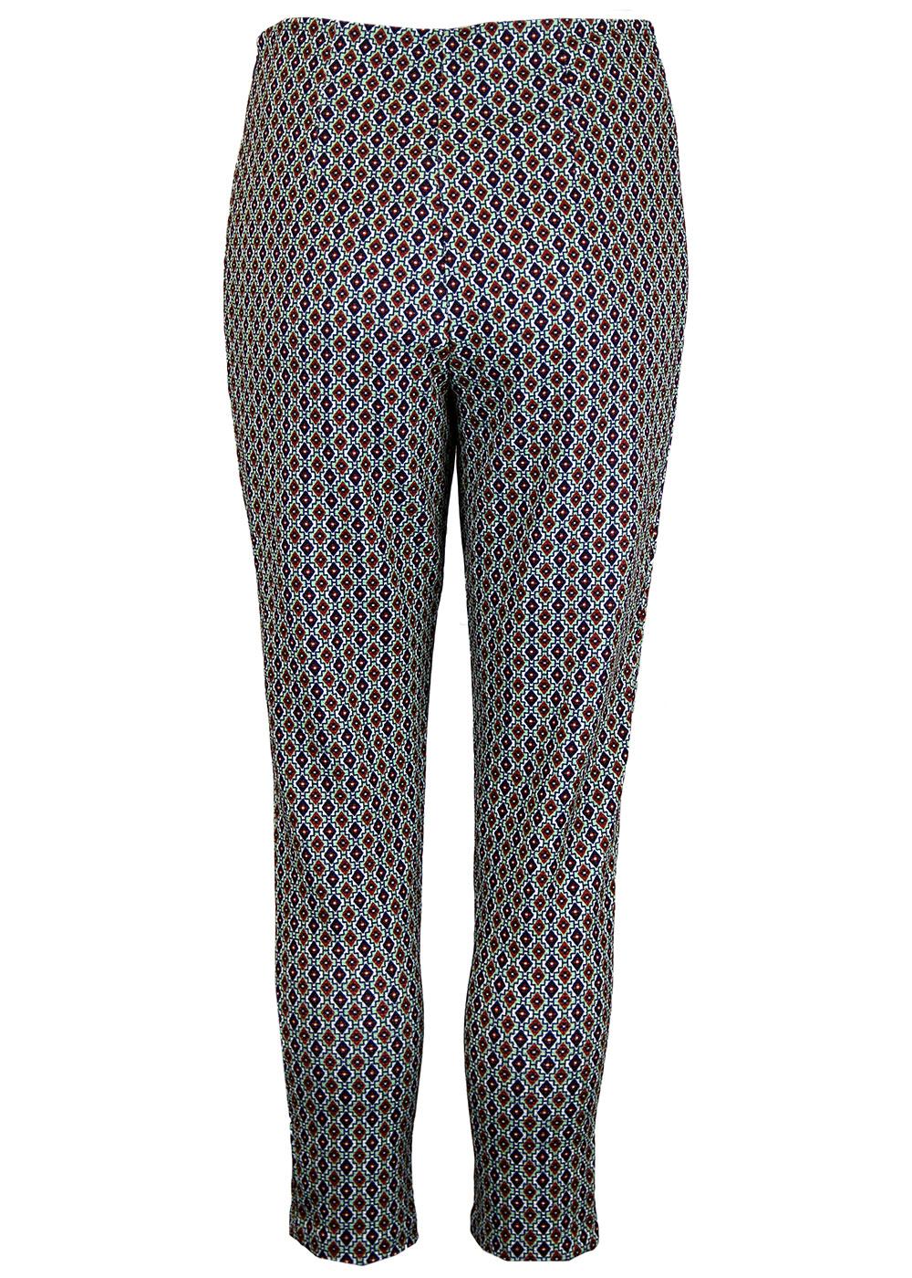 DARLING Jessie Rtero 1960s Geo Mosaic Cigarette Print Trousers