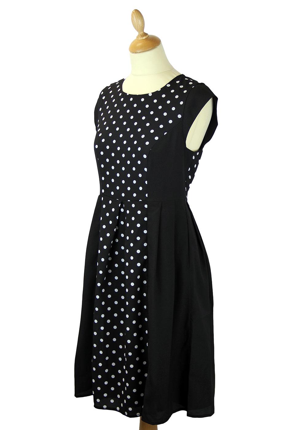 Darling Lily Retro 60s Vintage Polka Dot Fitted Dress(B)