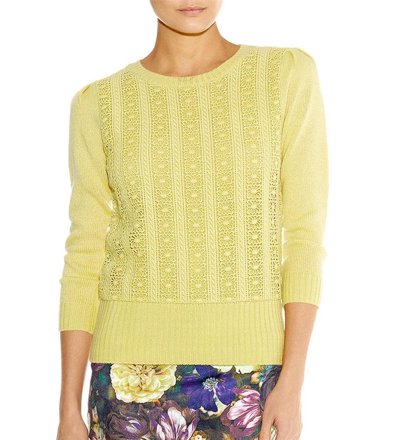Darling Nicole Retro Vintage style Lace Front Jumper in Lime