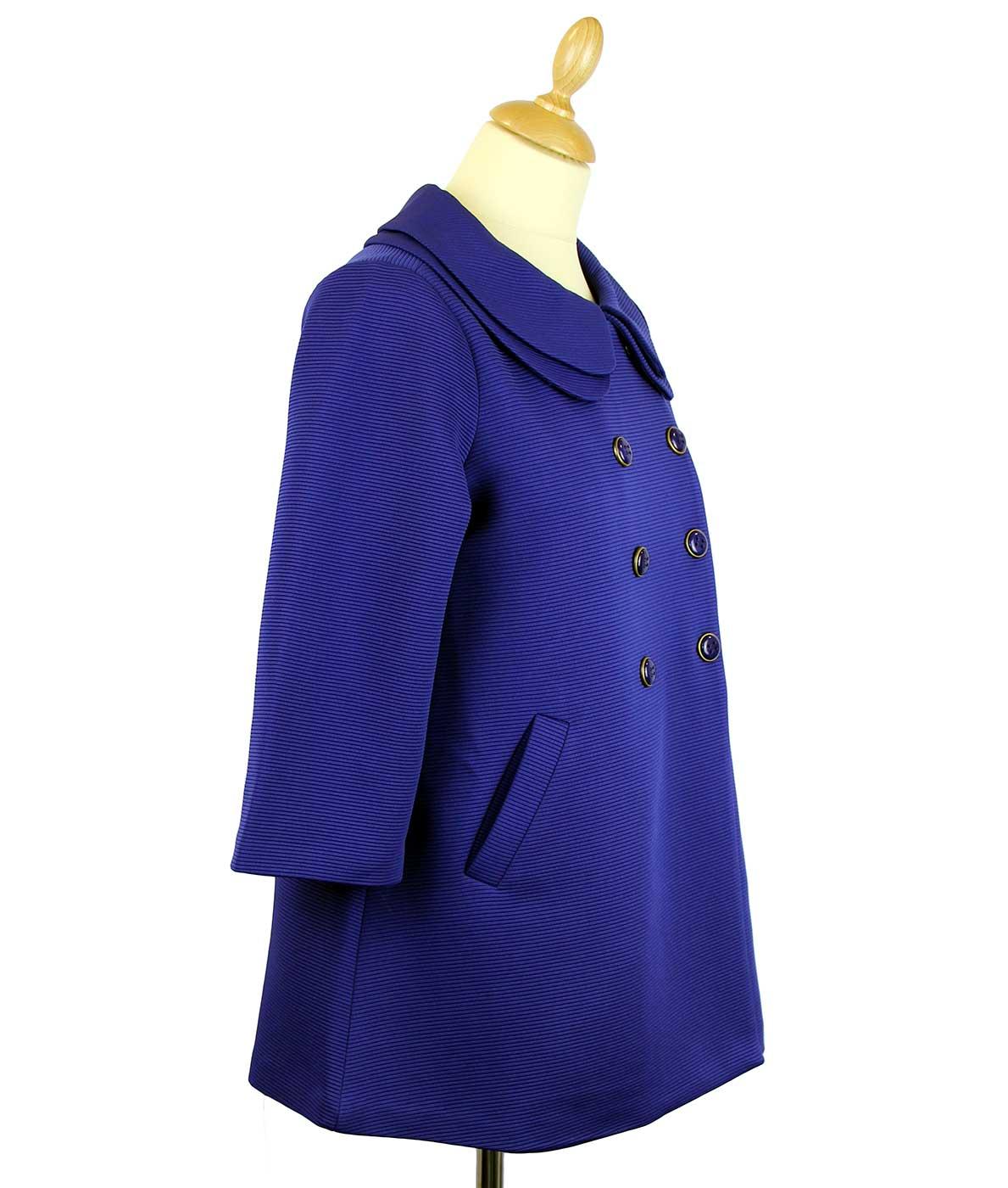 Darling Myleene Retro Sixties Mod Swing Coat in Blue