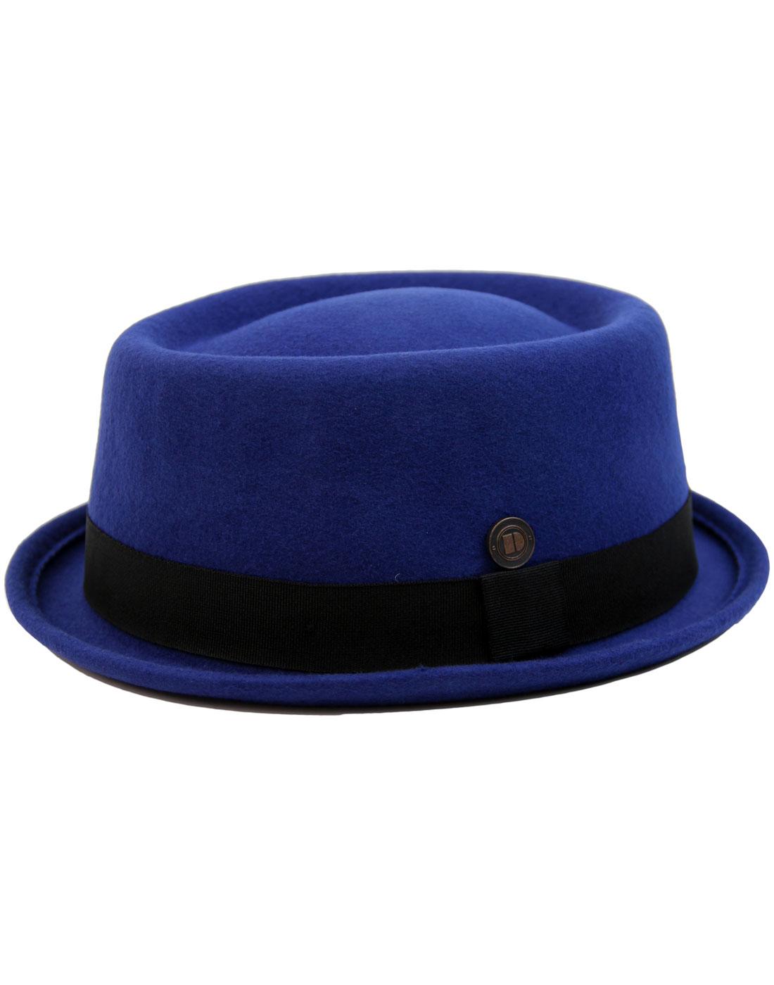 Jack DASMARCA Mod Revival Ska Porkpie Hat BLUE