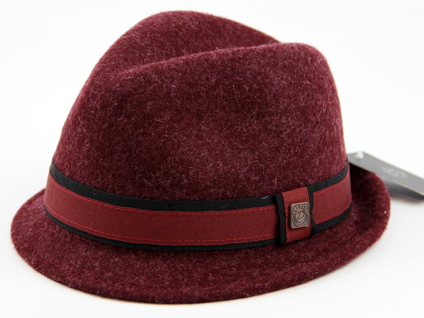 Justin DASMARCA Retro Mod Wool Felt Trilby Hat (M)