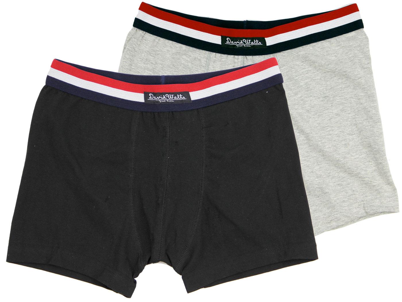 David Watts Twin Pack of Retro Men's Boxer Shorts Gift Set