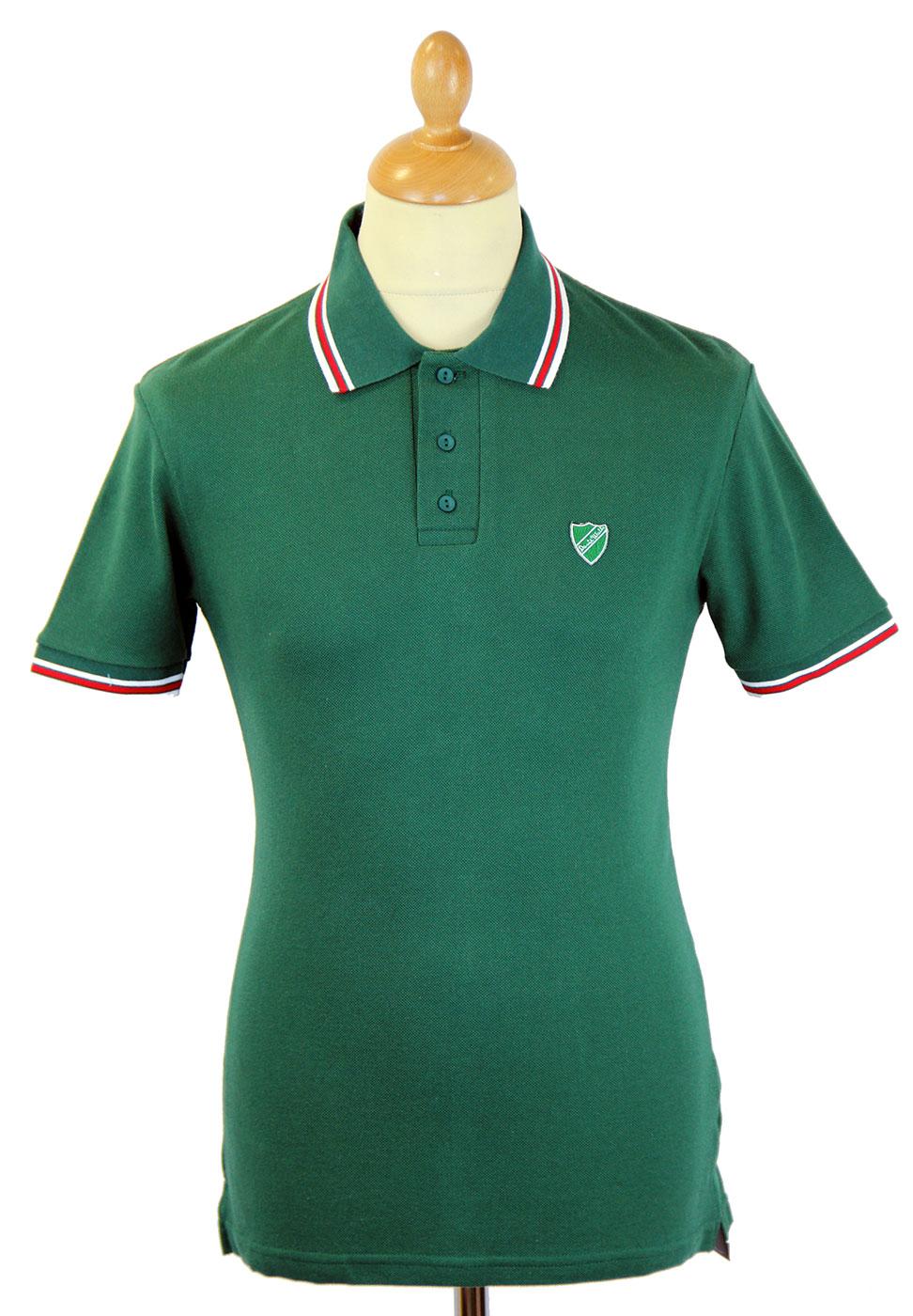 DAVID WATTS Retro Indie Mod Made in Great Britain Polo Green