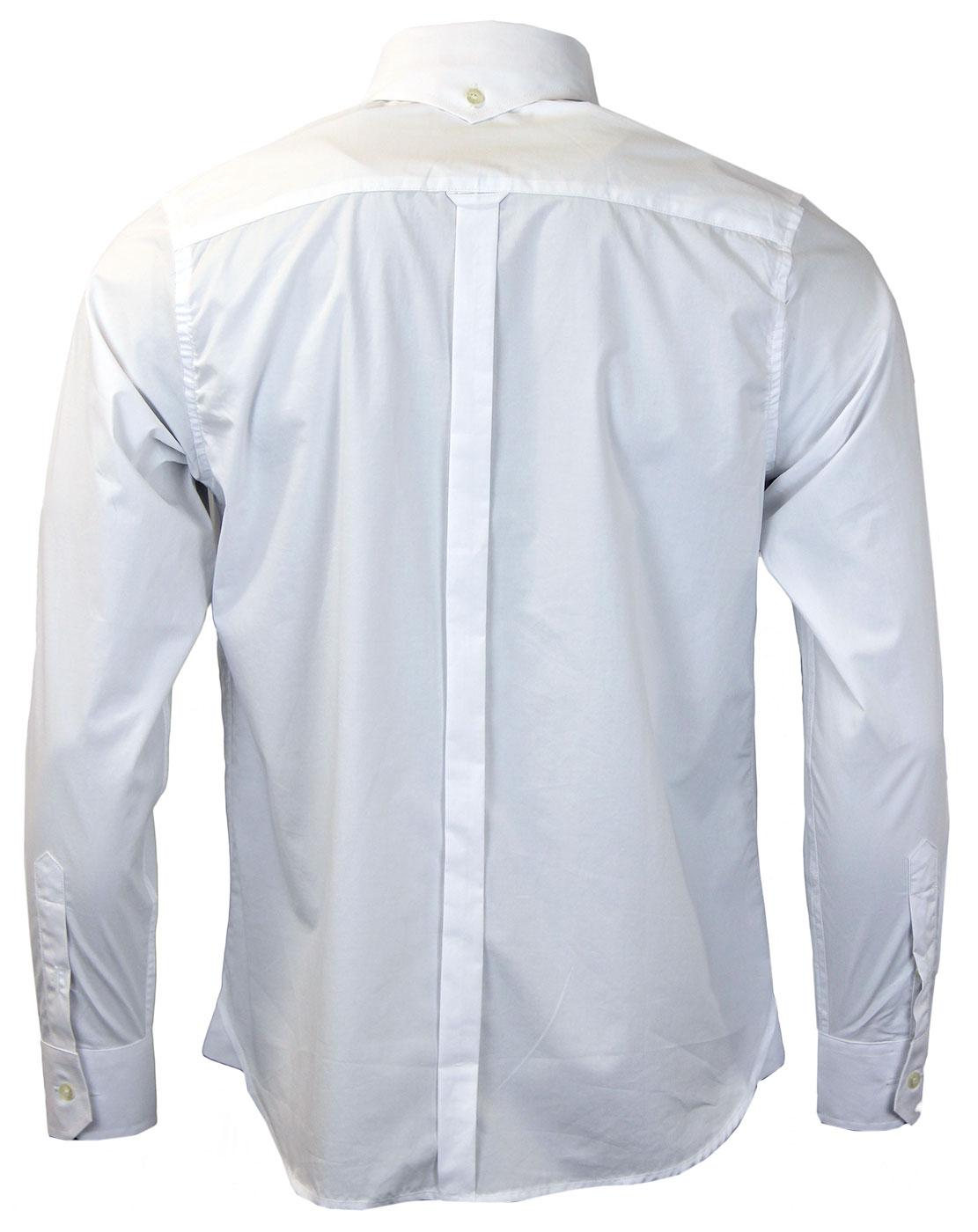 DAVID WATTS Retro 1960s Mod Spearpoint Collar Shirt in White