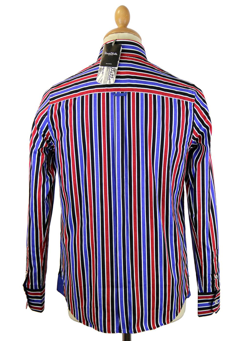 DAVID WATTS Steele Retro 60s Mod Multi Stripe Shirt