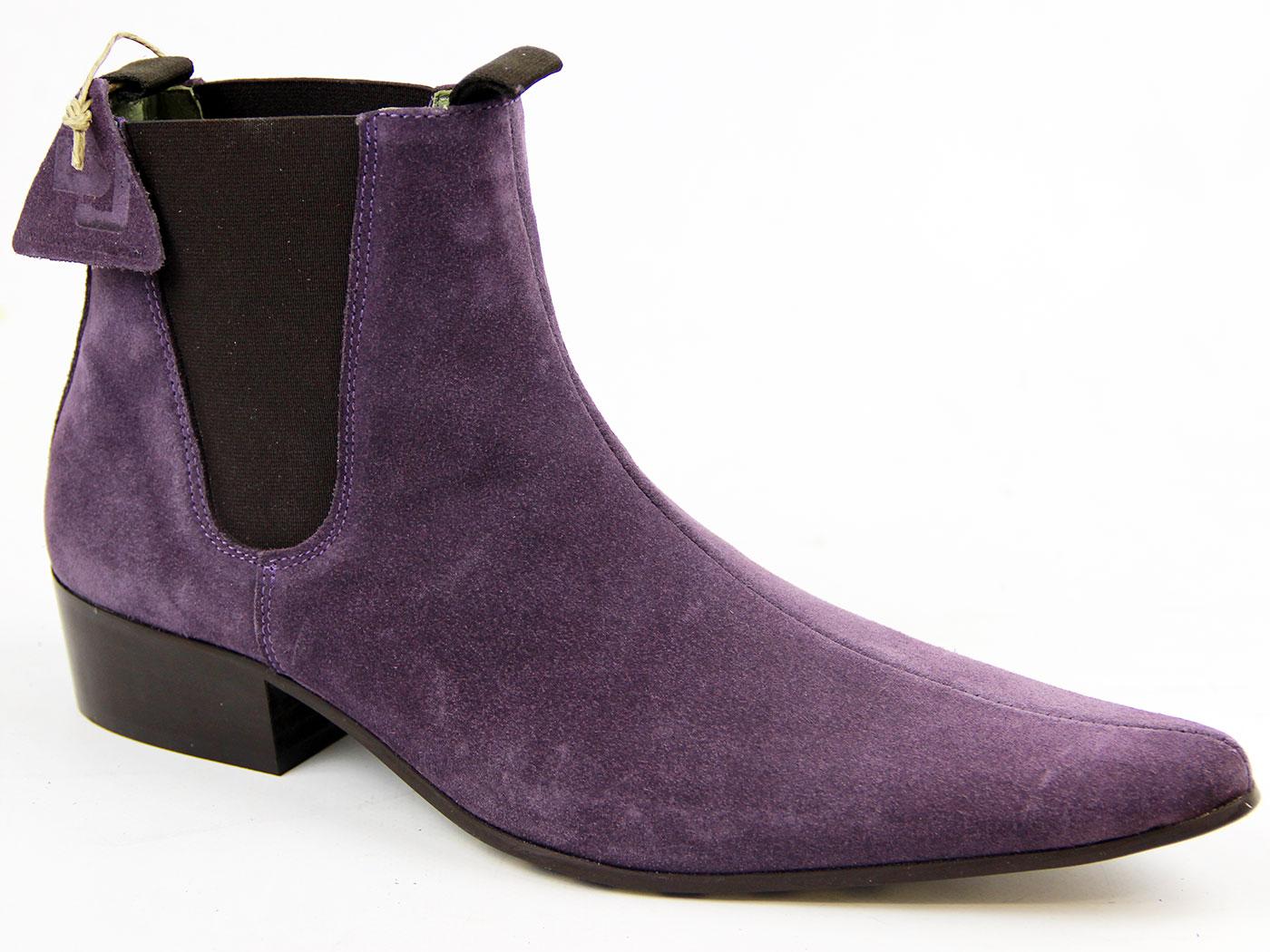 purple chelsea boots mens