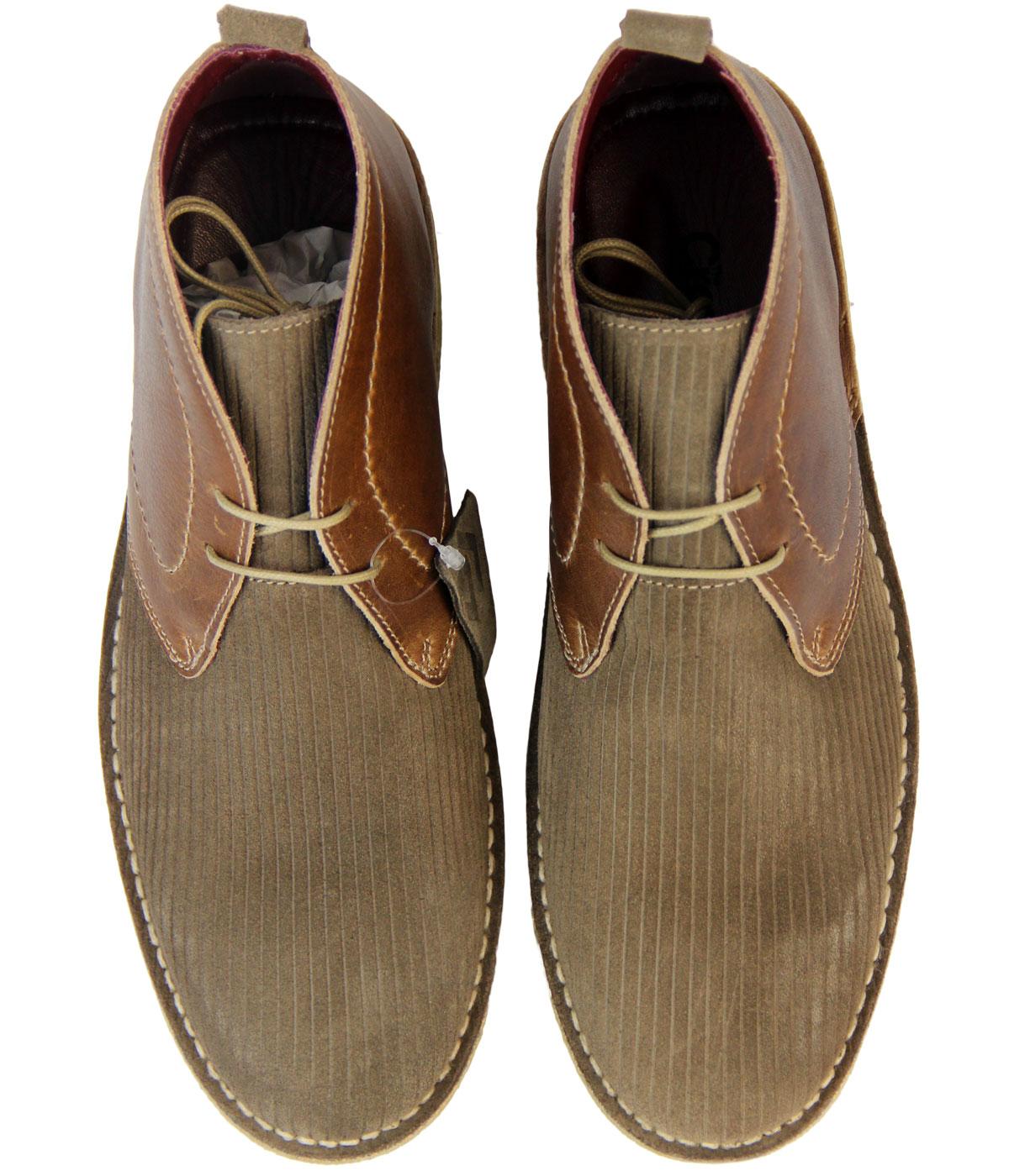DELICIOUS JUNCTION Crowley Mod Cord Suede & Leather Desert Boots