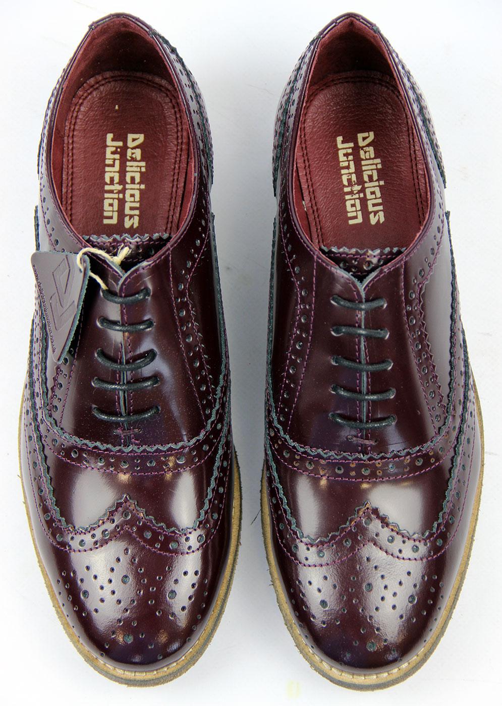 DELICIOUS JUNCTION Sedgwick Retro Mod Hi Shine Brogues Bordo