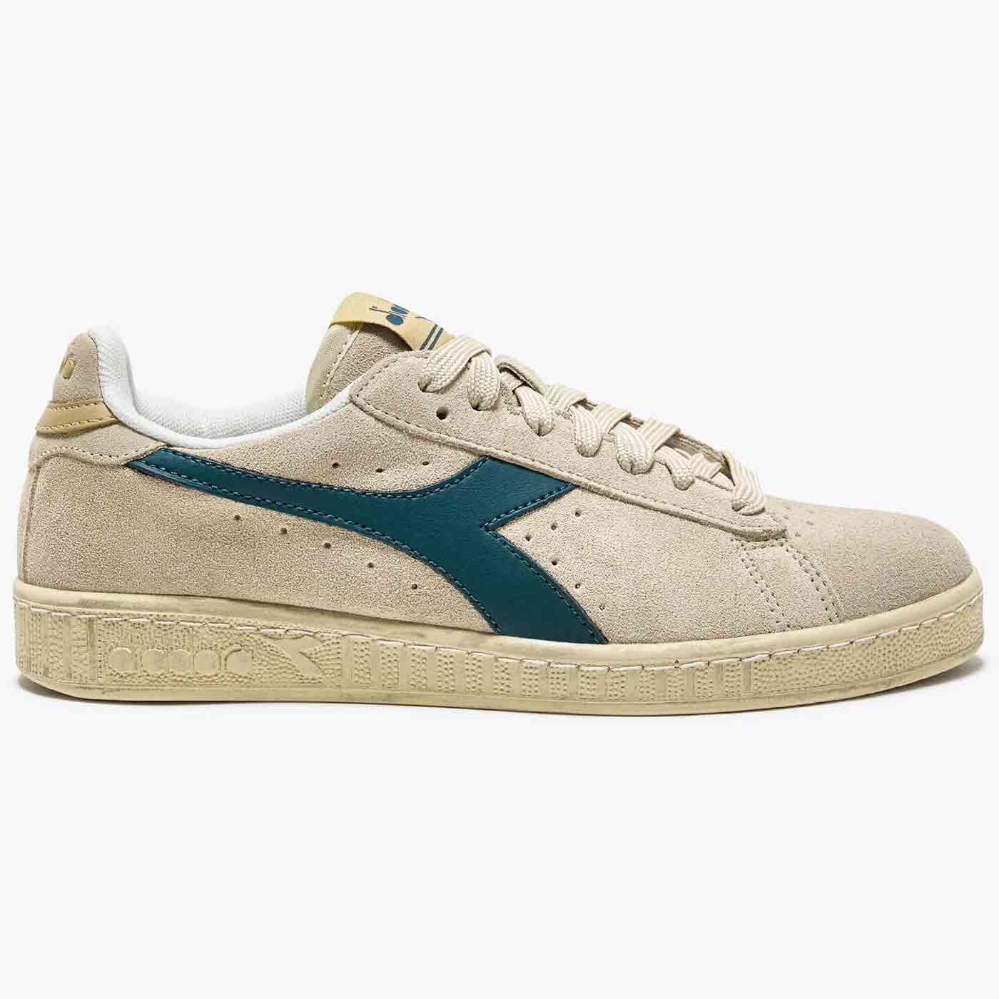 Diadora Game L Low Waxed Suede Retro Trainers Cloud Cream