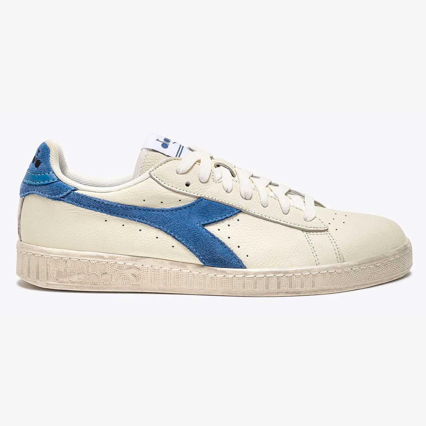 Diadora Game L Low Waxed Suede Retro Trainers W/B