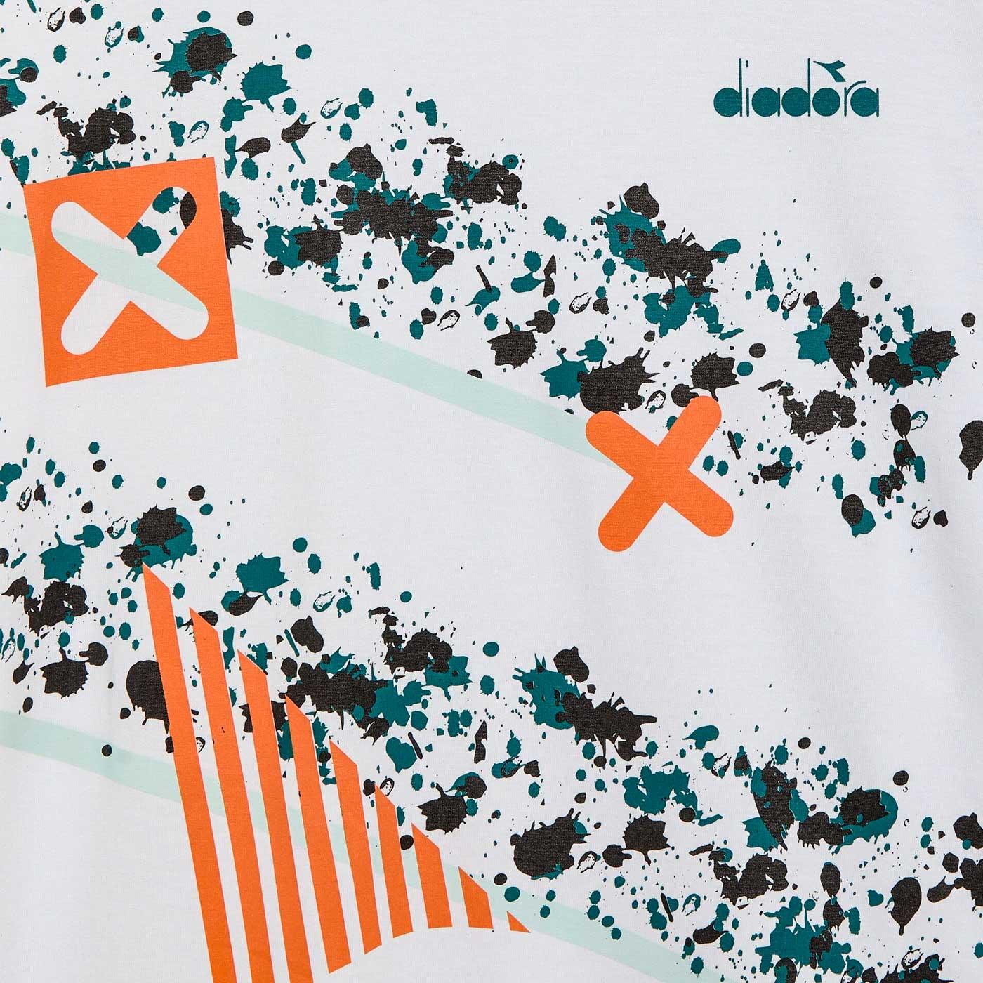 Diadora SS Tennis 90 Retro Sports Graphic Tee in Optical White