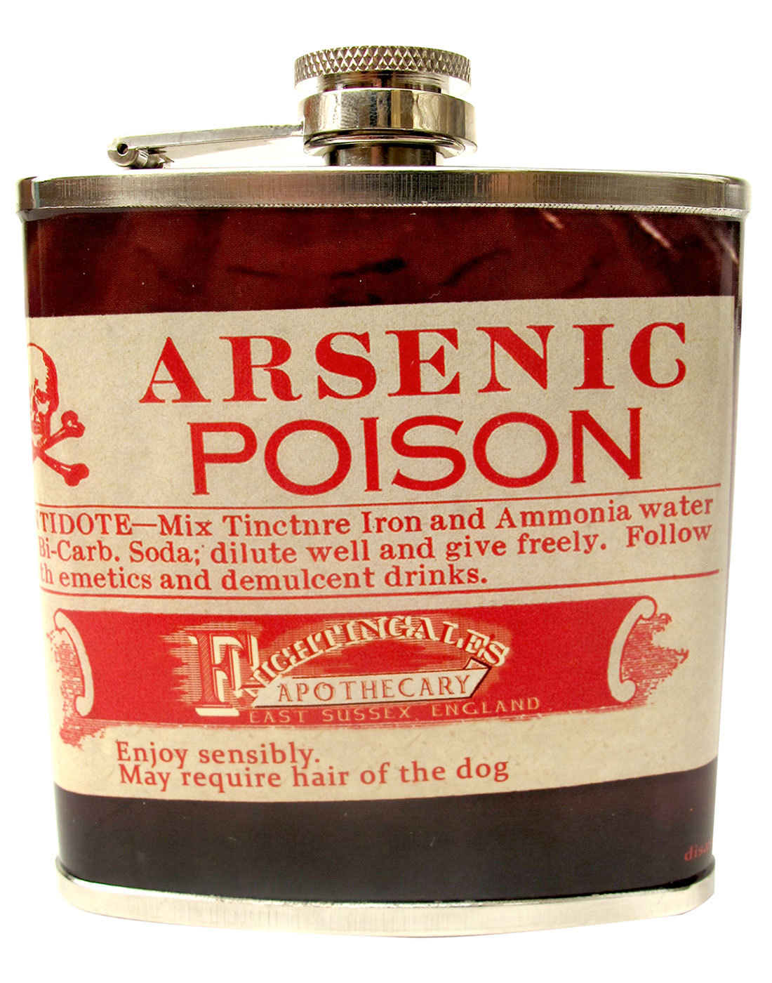 Arsenic DISASTER DESIGNS Apothecary Hip Flask