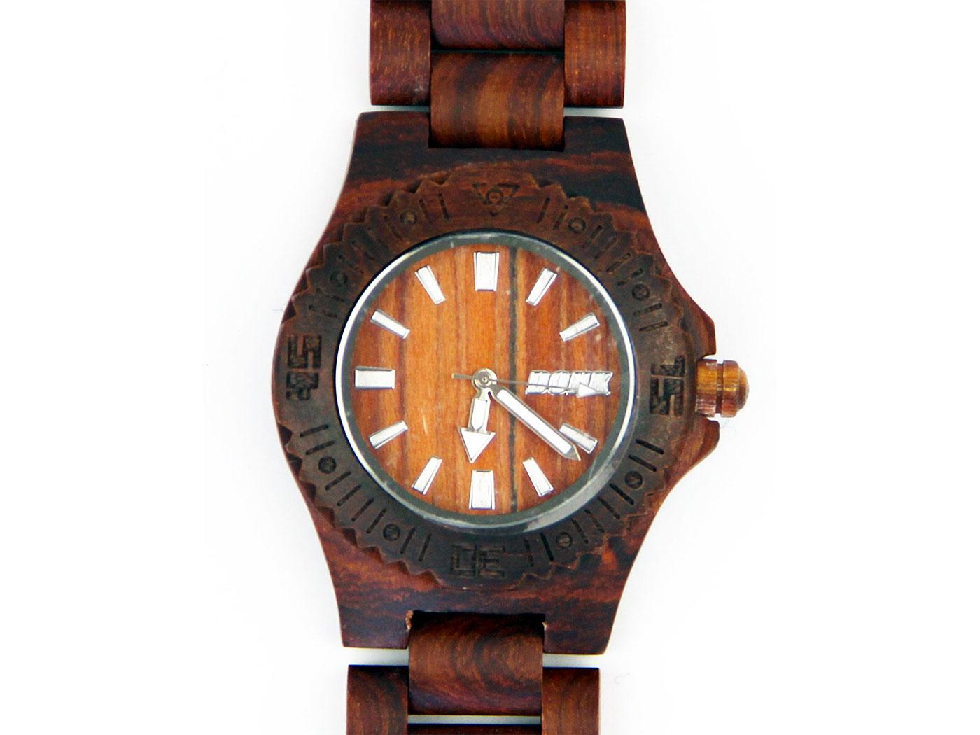 DONK Wood Watch in Classic Retro Dark Brown DK02