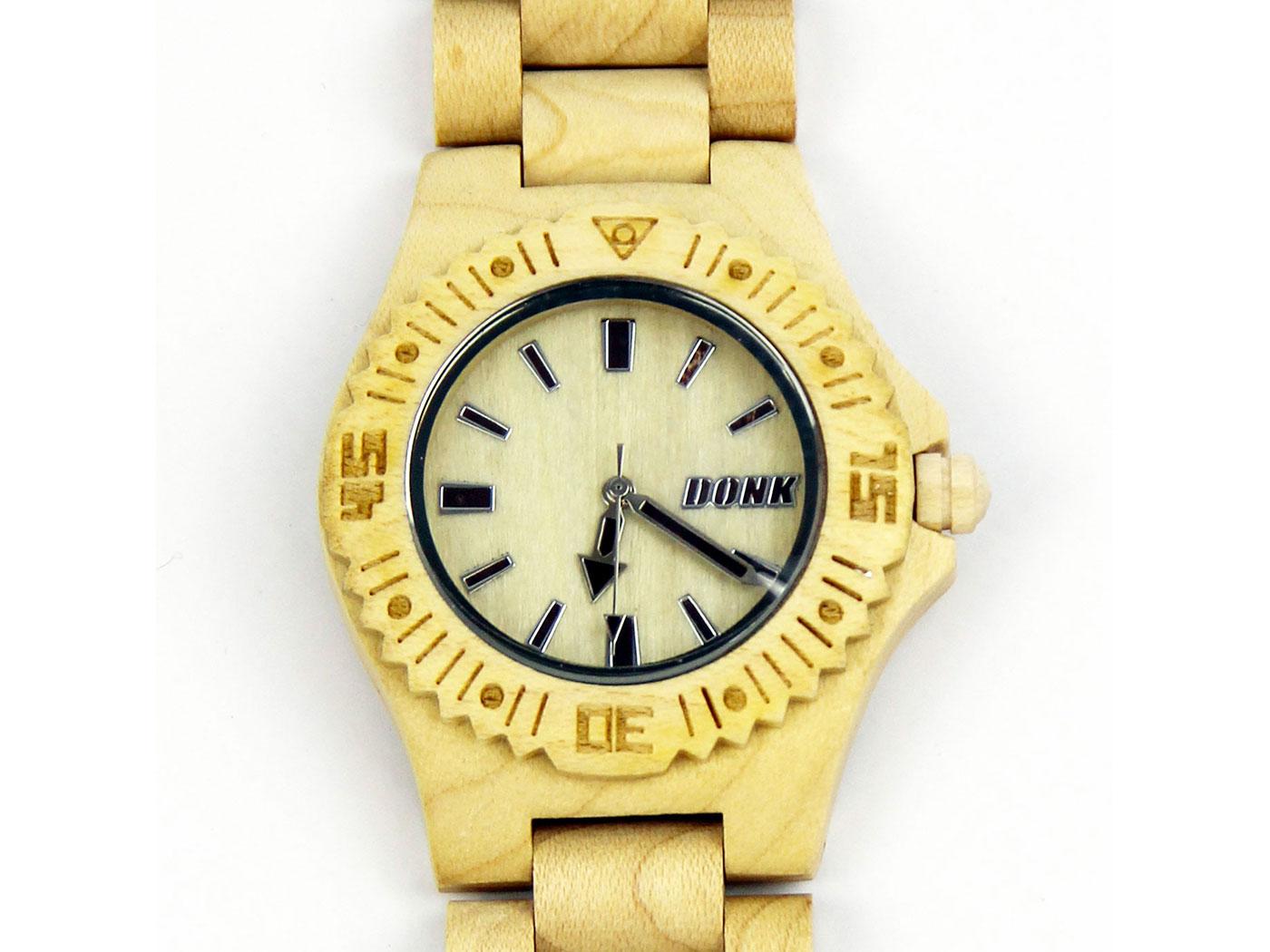 DONK Wood Watch in Classic Retro Light Brown DK001