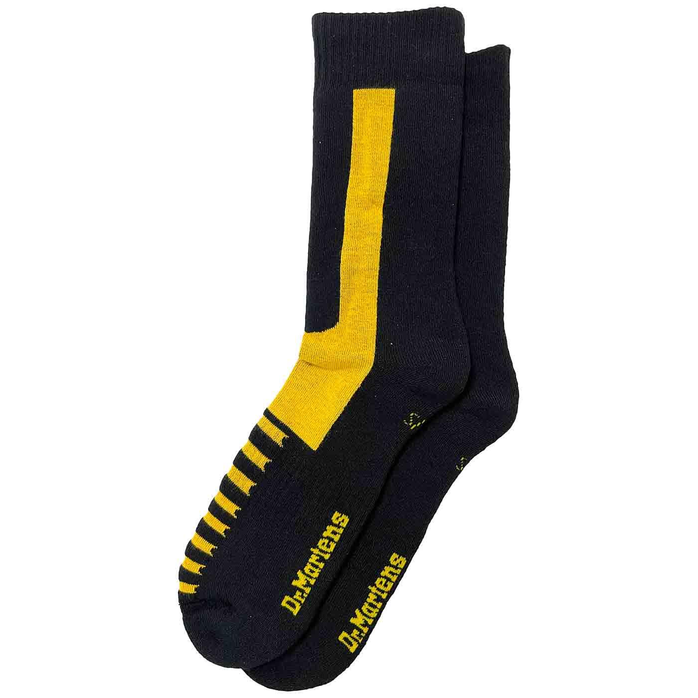 +Dr Martens Classic Double Doc Sock Black/Yellow