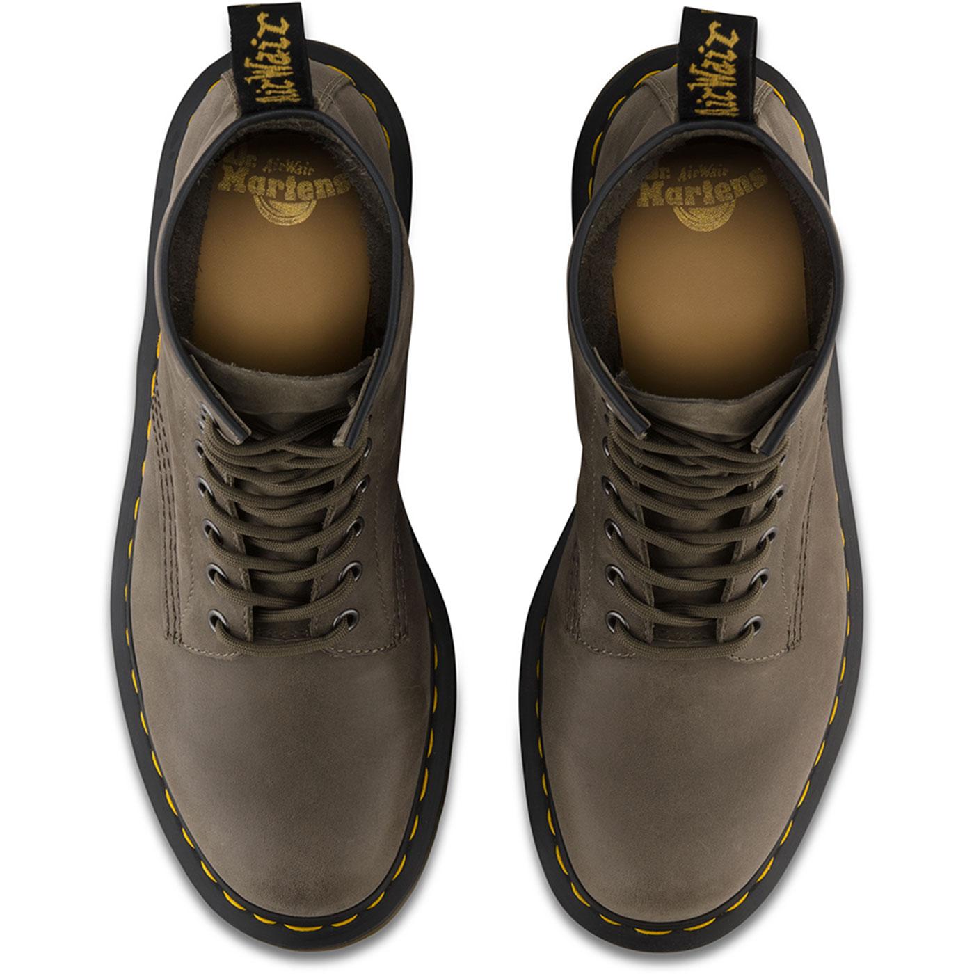 Leonardoda Systematically Manners DR MARTENS Men's Retro 1460 Boots in Dusky Olive