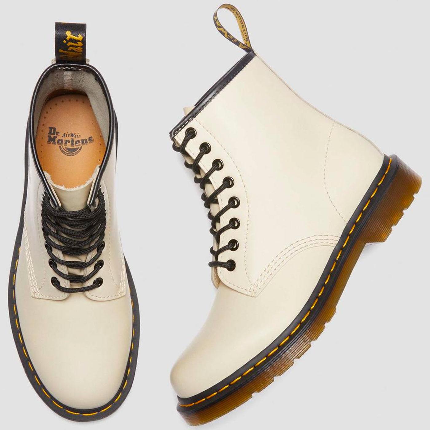 Dr Martens 1460 Smooth Leather Mod Boots in Parchment Beige