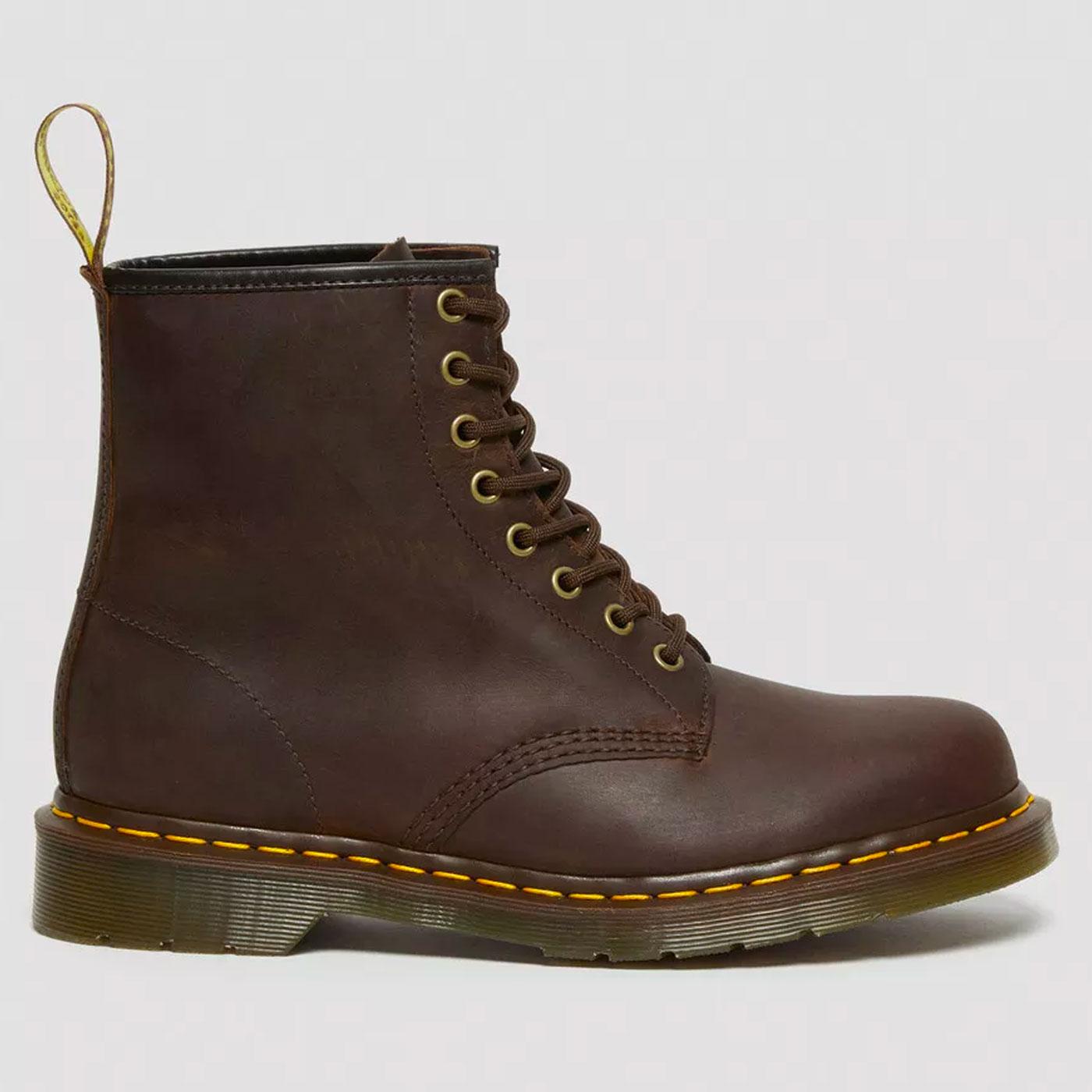 Dr Martens 1460 Crazy Horse Leather Mod Boots in Dark Brown