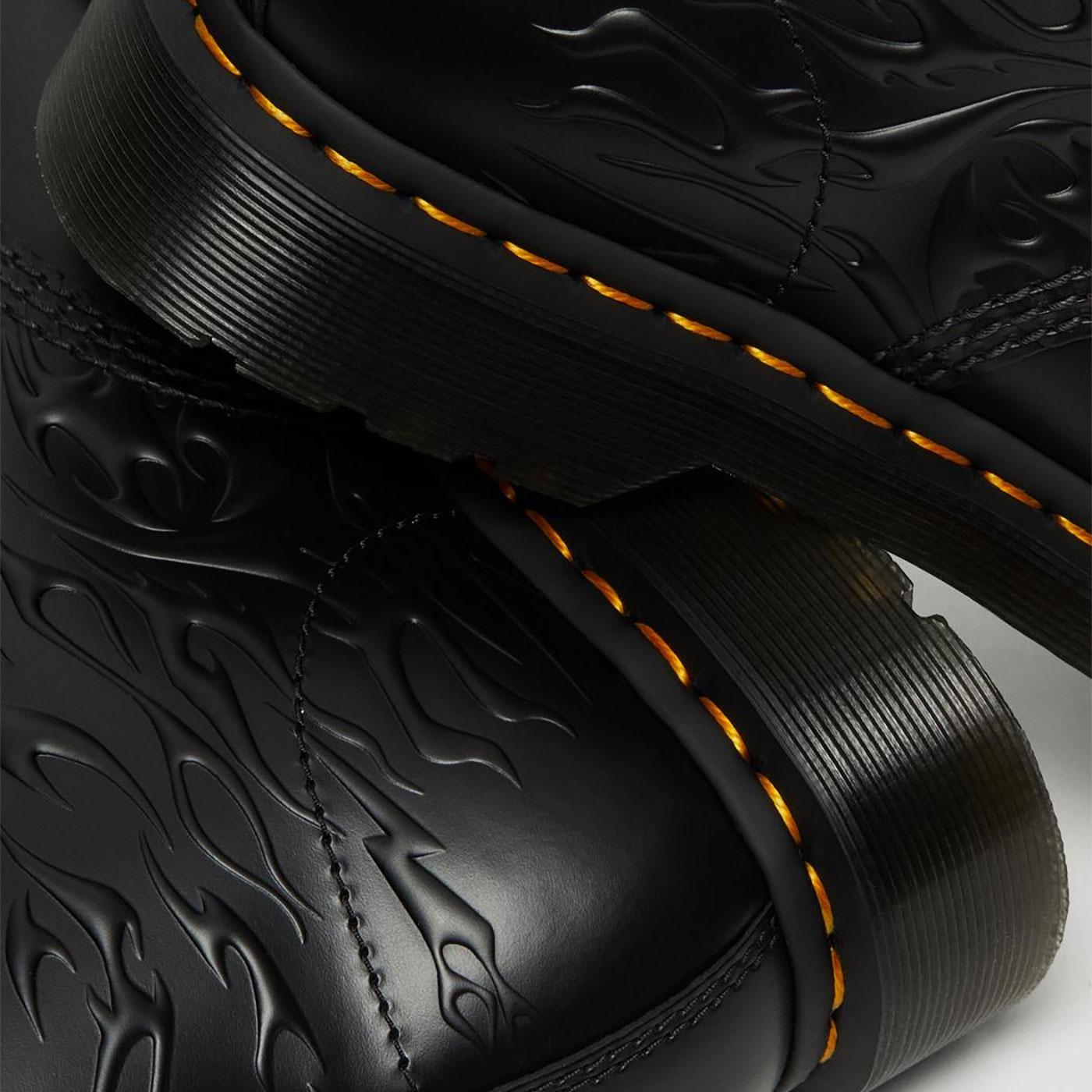 DR MARTENS Womens '1460' Flame Embossed Retro Boots in Black