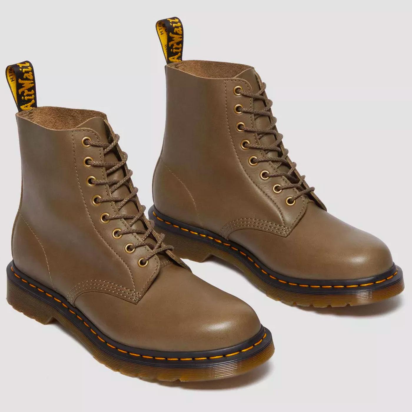 Dr Martens 1460 Pascal Carrara Leather Retro Mod Boots Olive