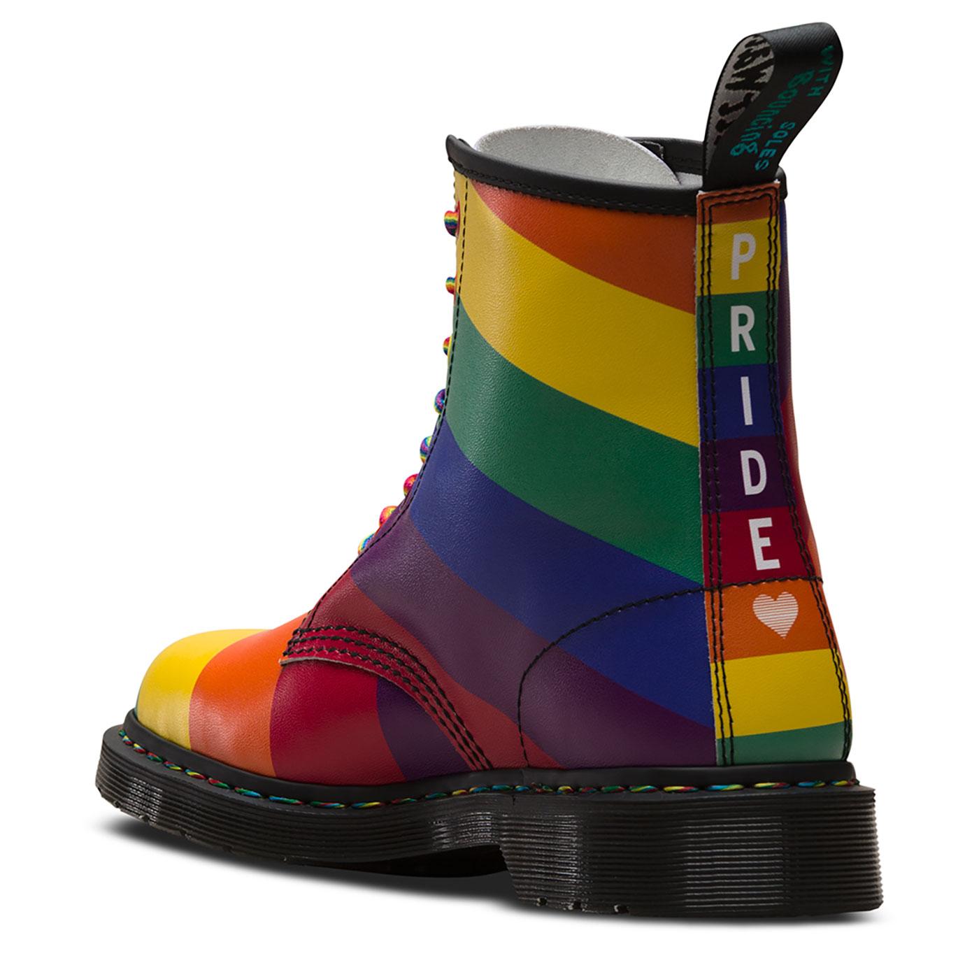 DR MARTENS 1460 Pride Rainbow Stripe Ankle Boots