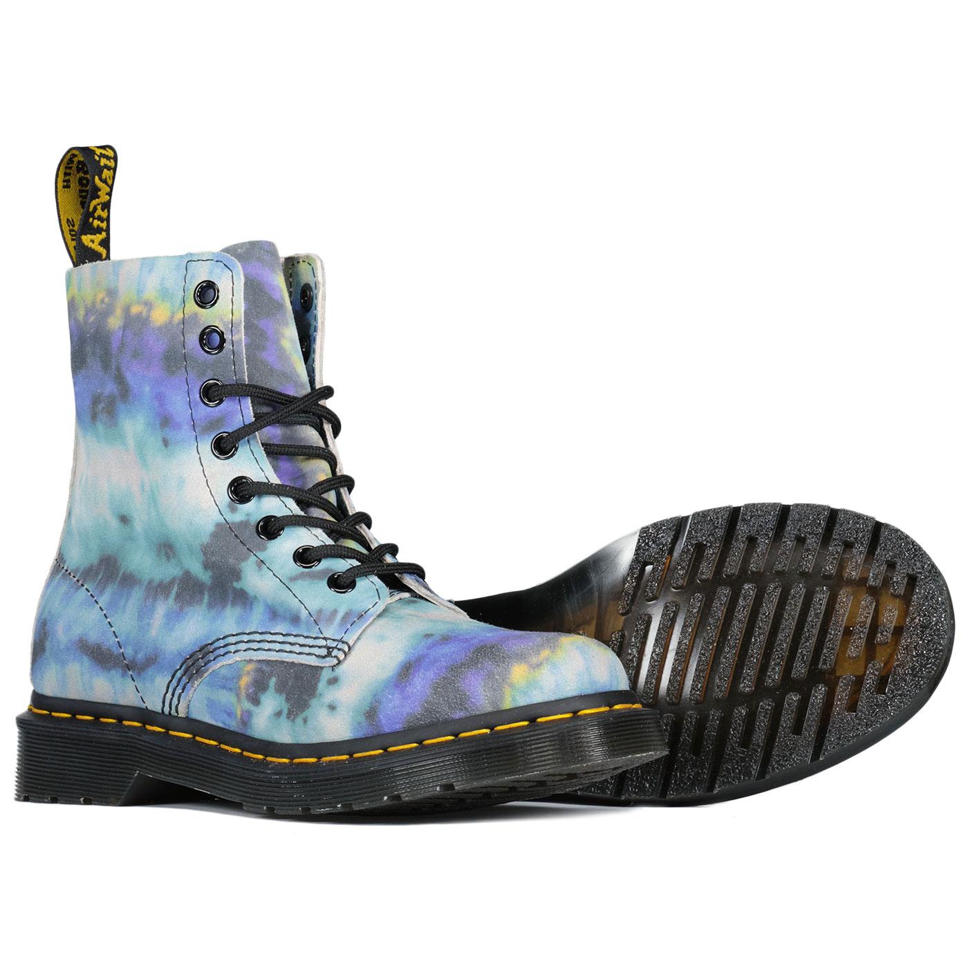 DR MARTENS 1460 Pascal Summer Tie Dye Tumbled Boots Blue