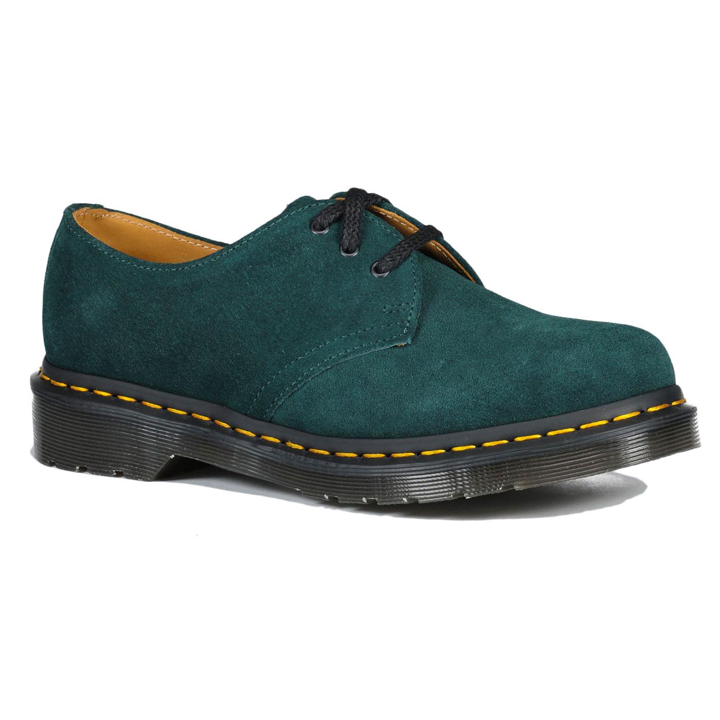 DR MARTENS 1461 Retro Mod EH Suede 3 Eye Shoes in Green