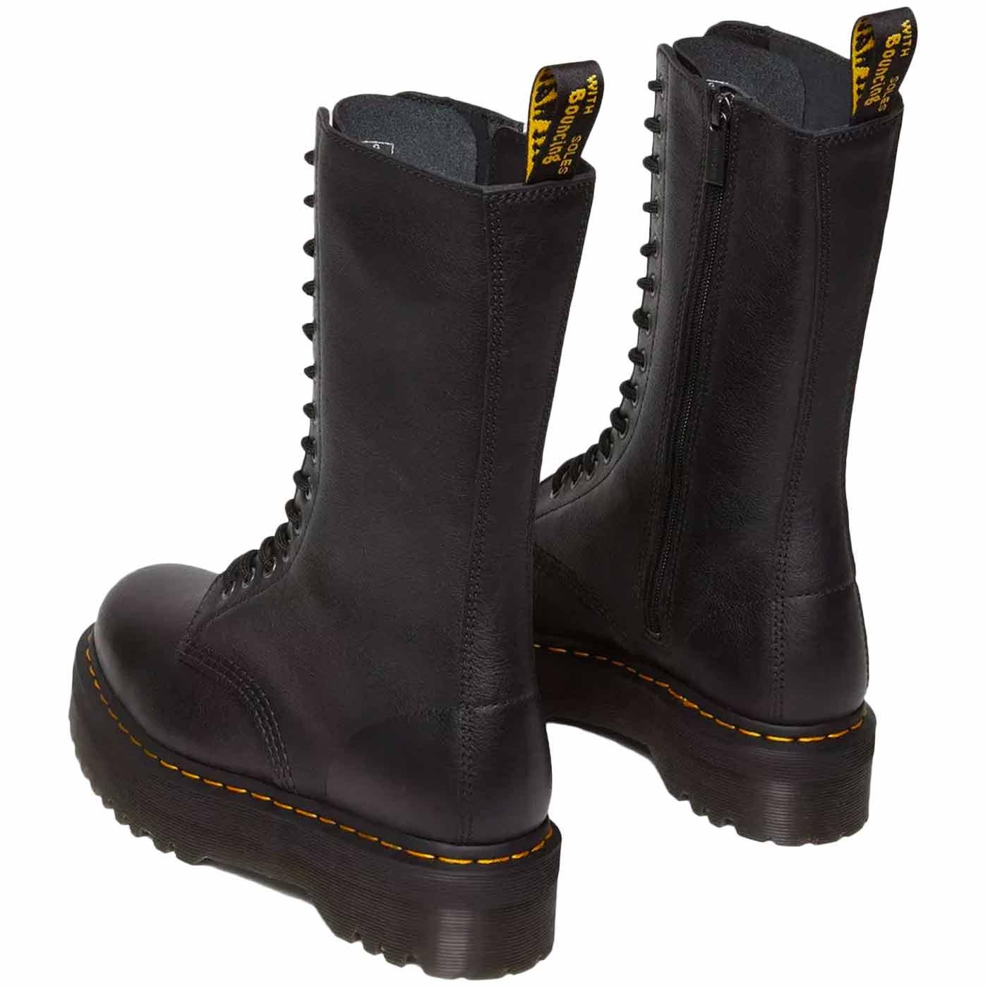 Dr. Martens 1B99 - Bottes Femme En Cuir Virginia - 14 Œillets - Style Genoux - Semelle Caoutchouc