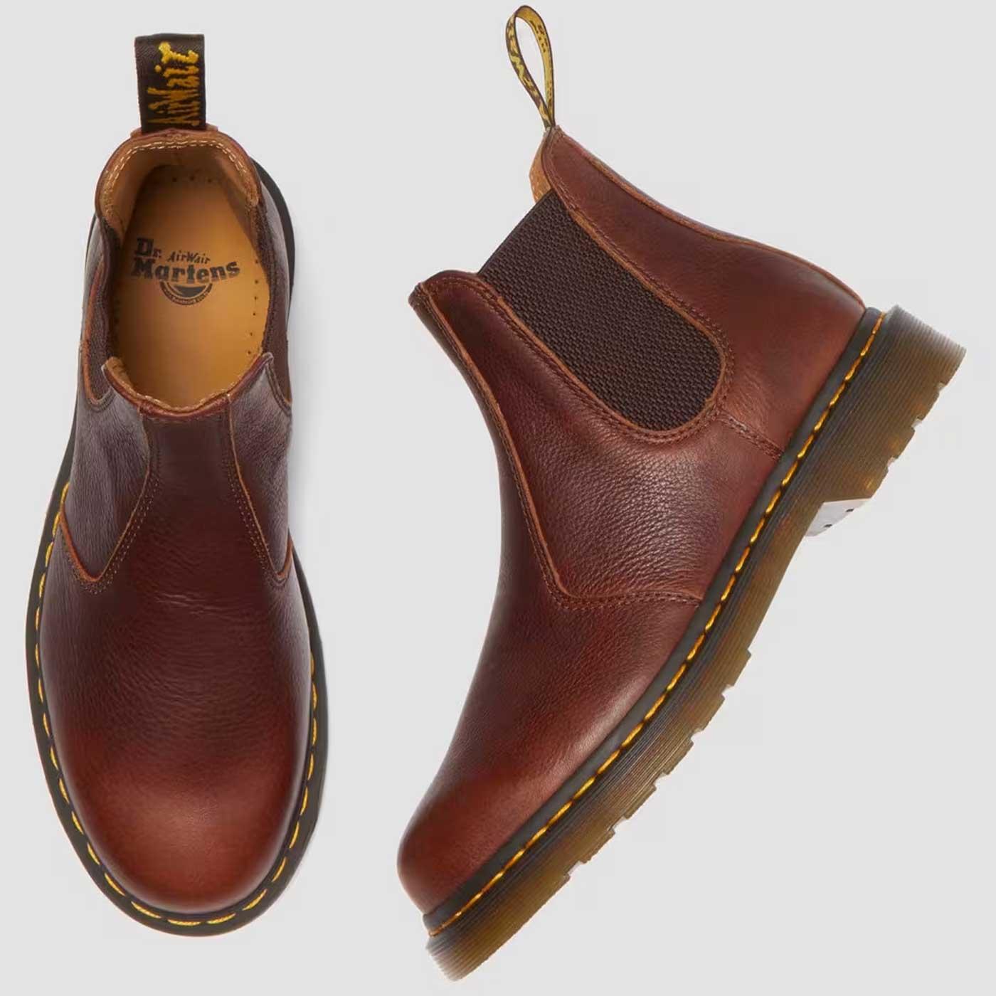 Brown chelsea doc martens deals