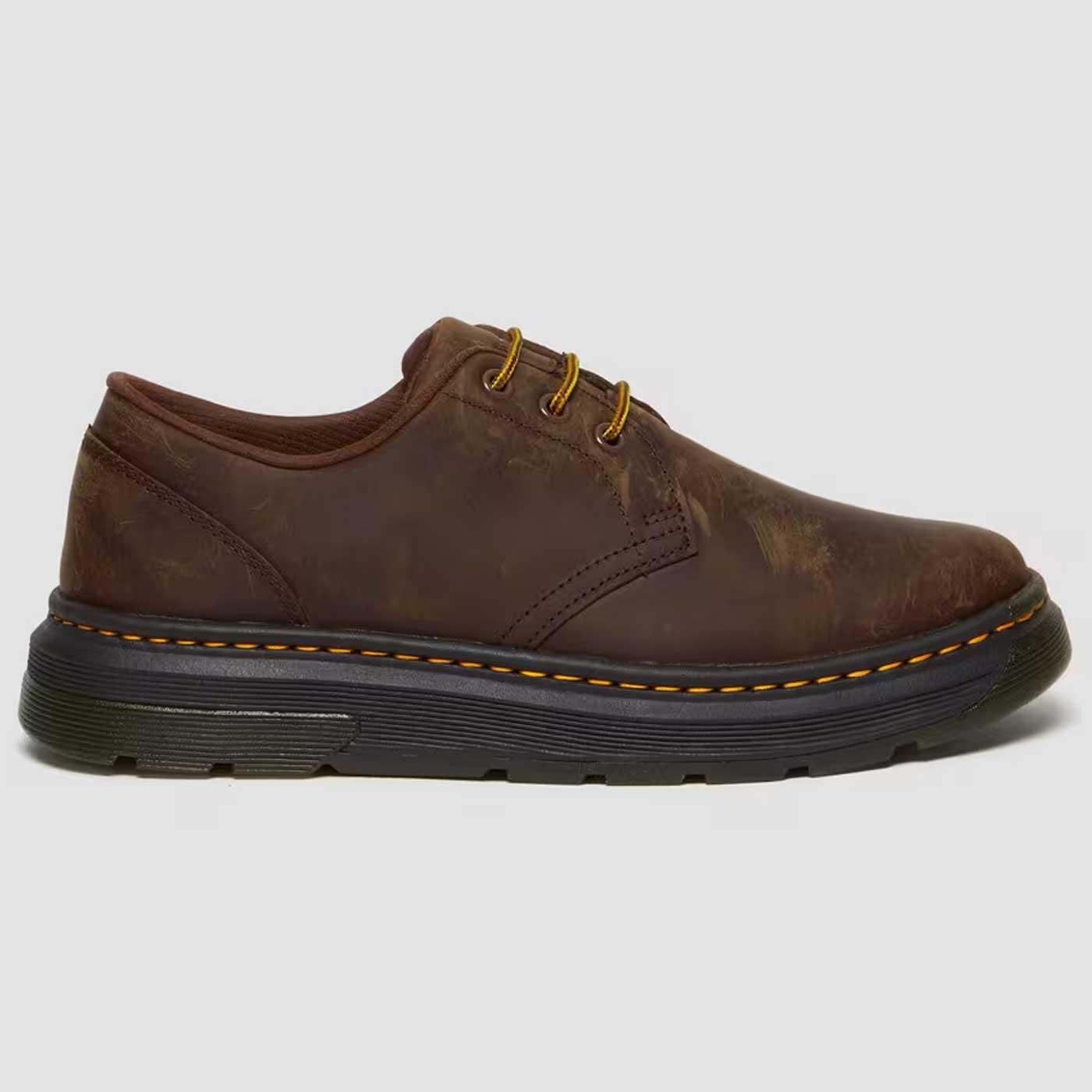 Dr Martens Crewson Lo Crazy Horse Leather Shoes Dark Brown