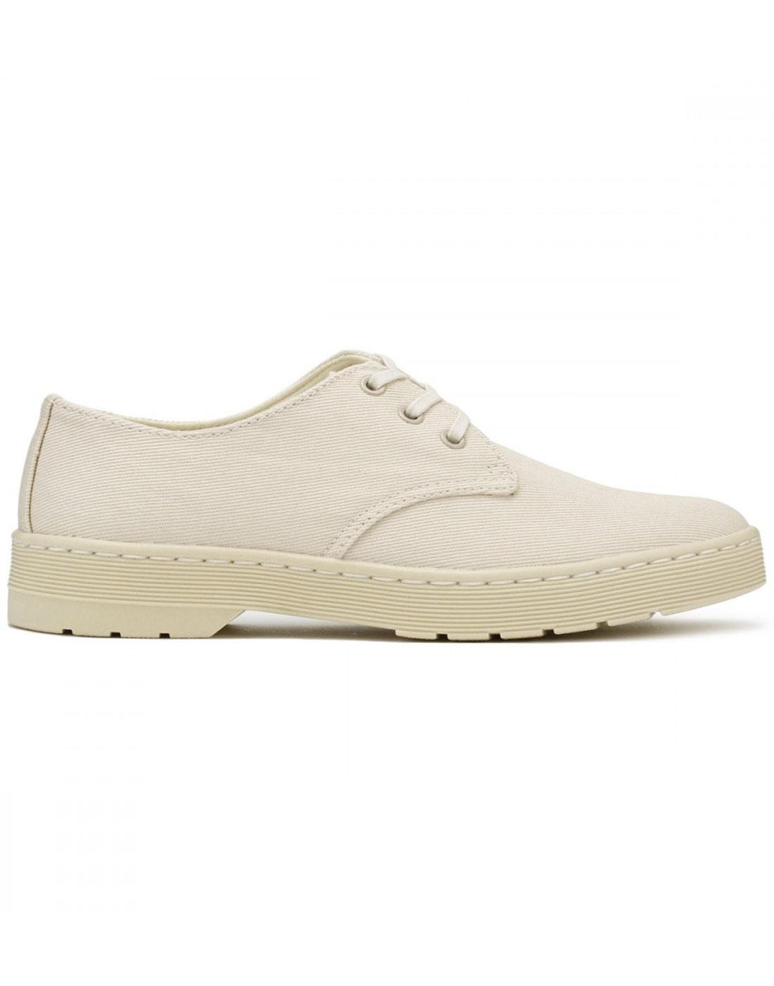 DR MARTENS Delray Retro Overdyed Twill Derby Shoes Bone