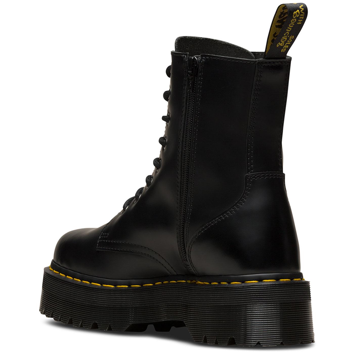 DR MARTENS Jadon Retro Platform Boots Black Smooth