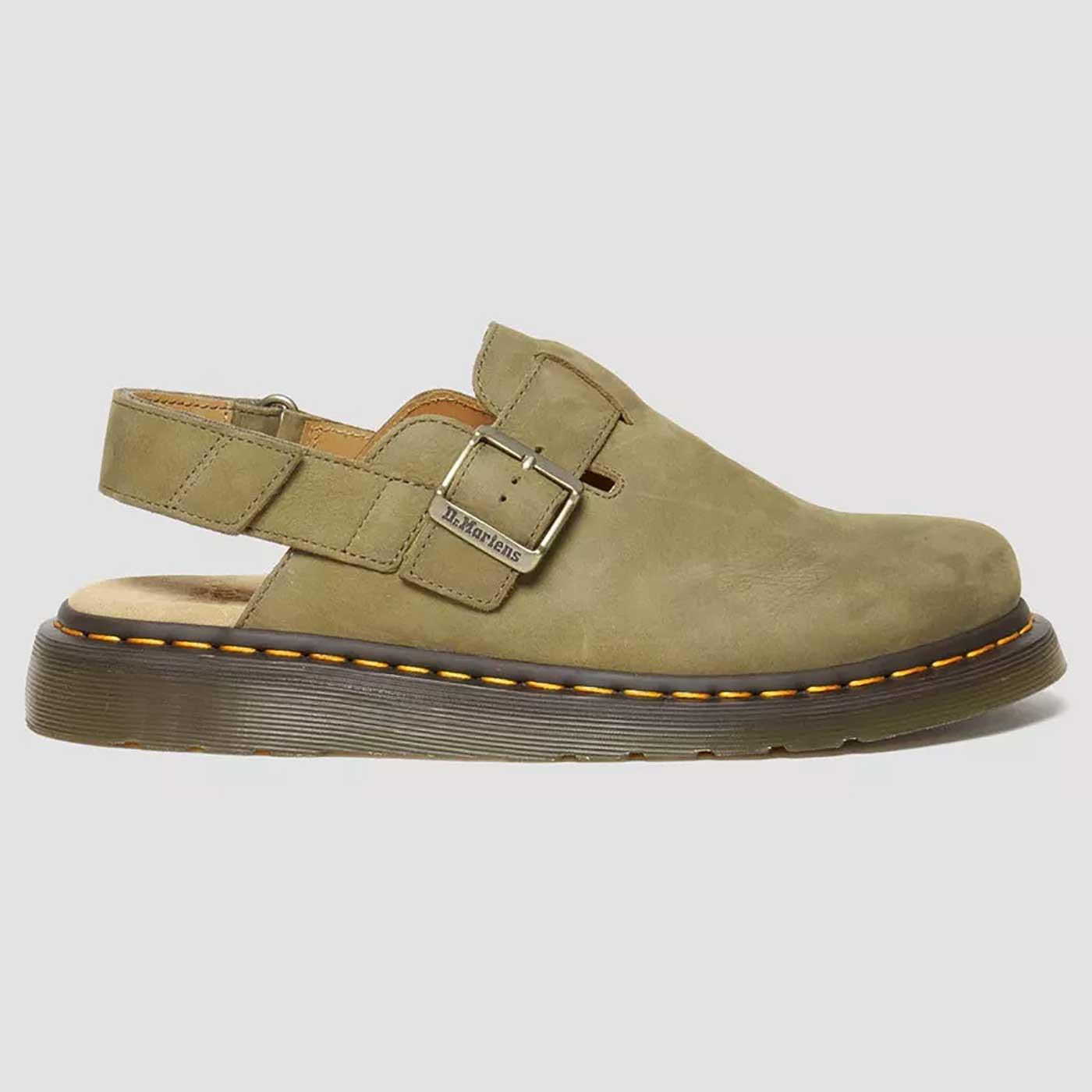 Dr Martens Jorge II Men's Leather Slingback Mules Muted Olive