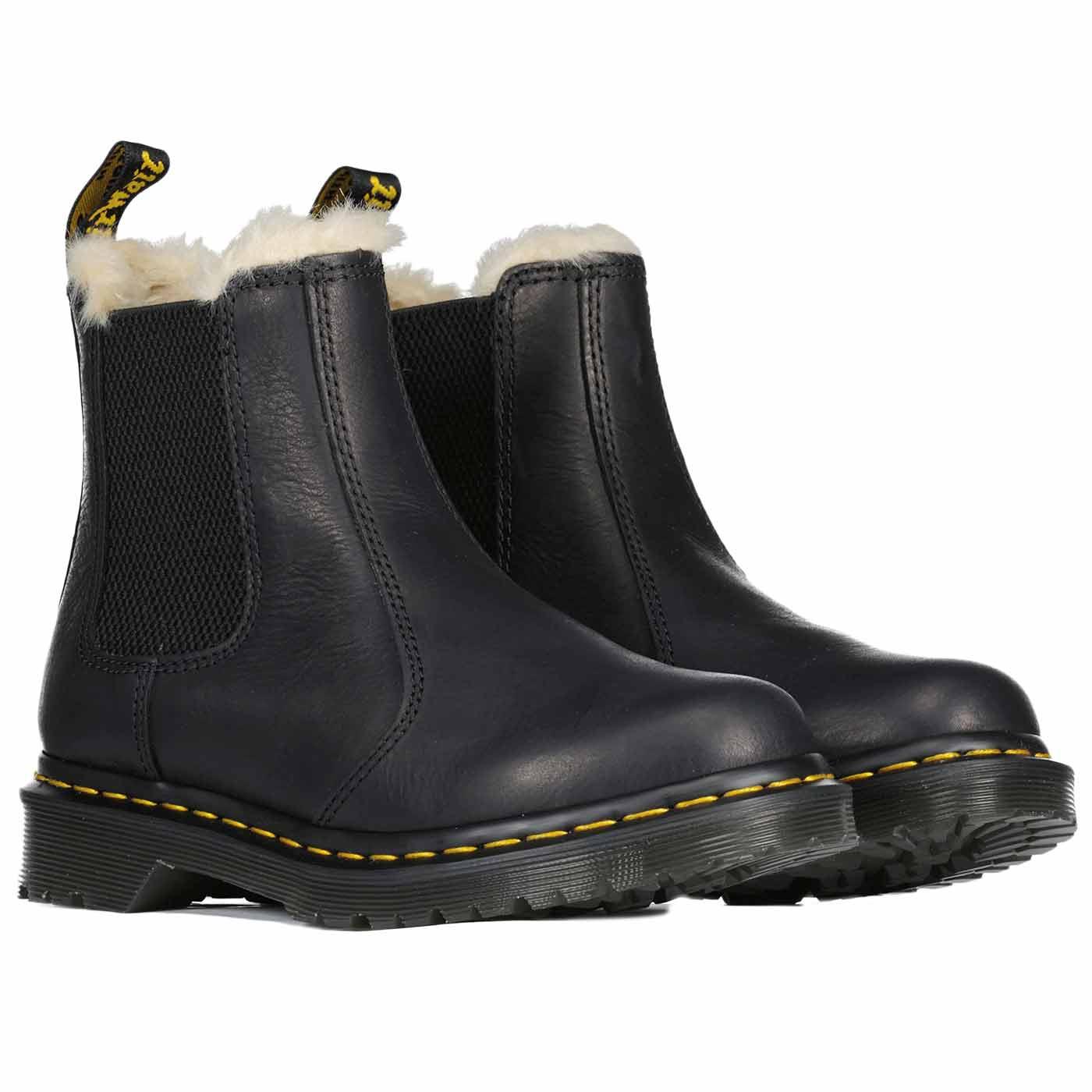 DR MARTENS 2976 Leonore Sherpa Lined Chelsea Boots Black