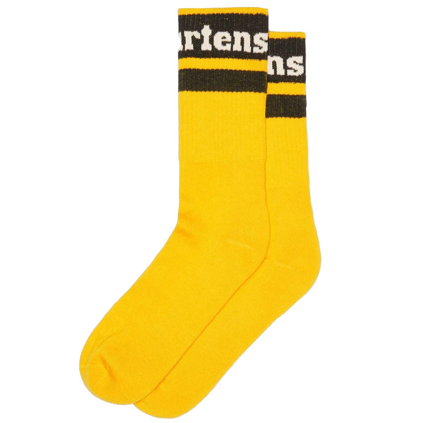 +DR MARTENS Retro Athletic Logo Socks Yellow/Black