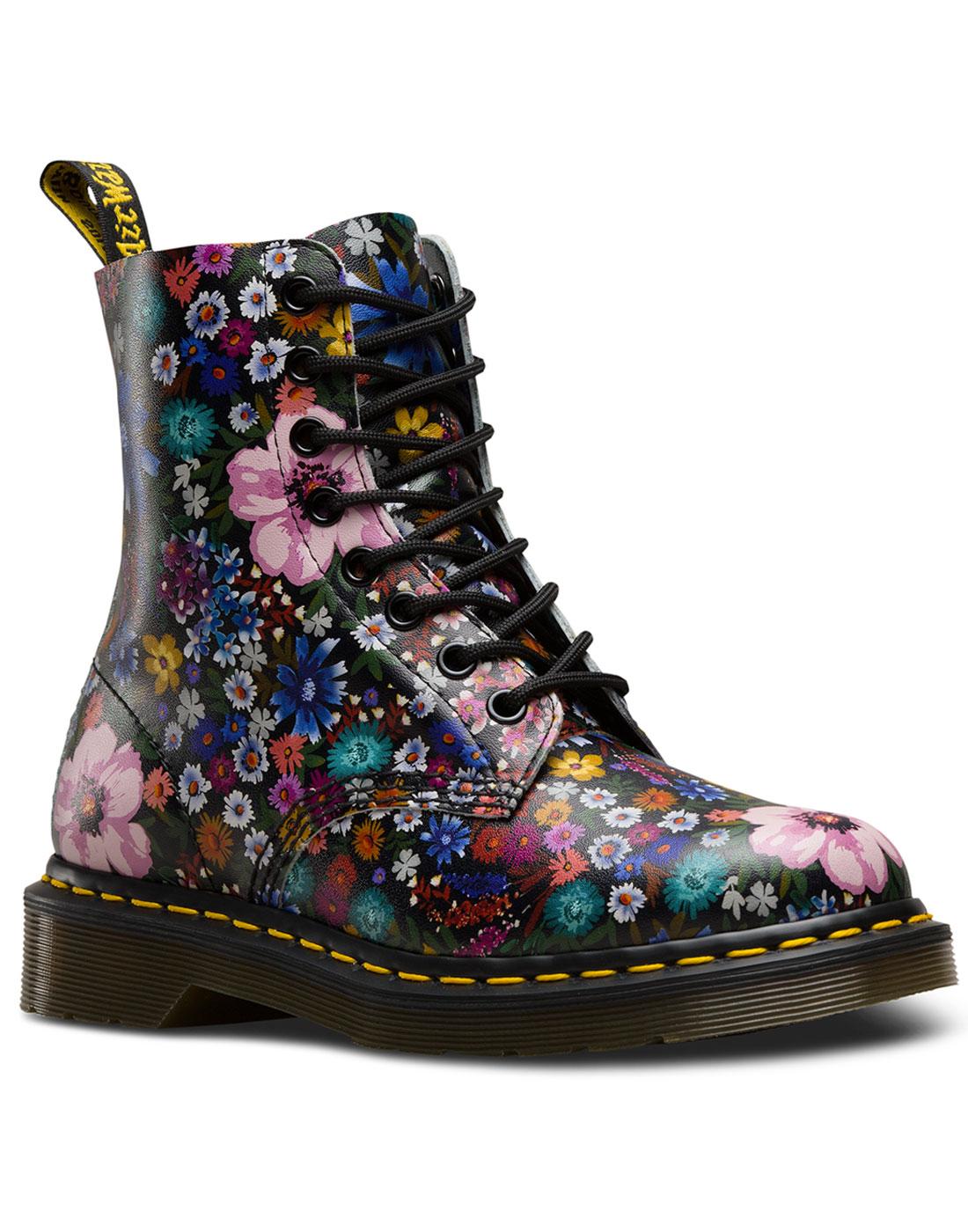 black flower boots