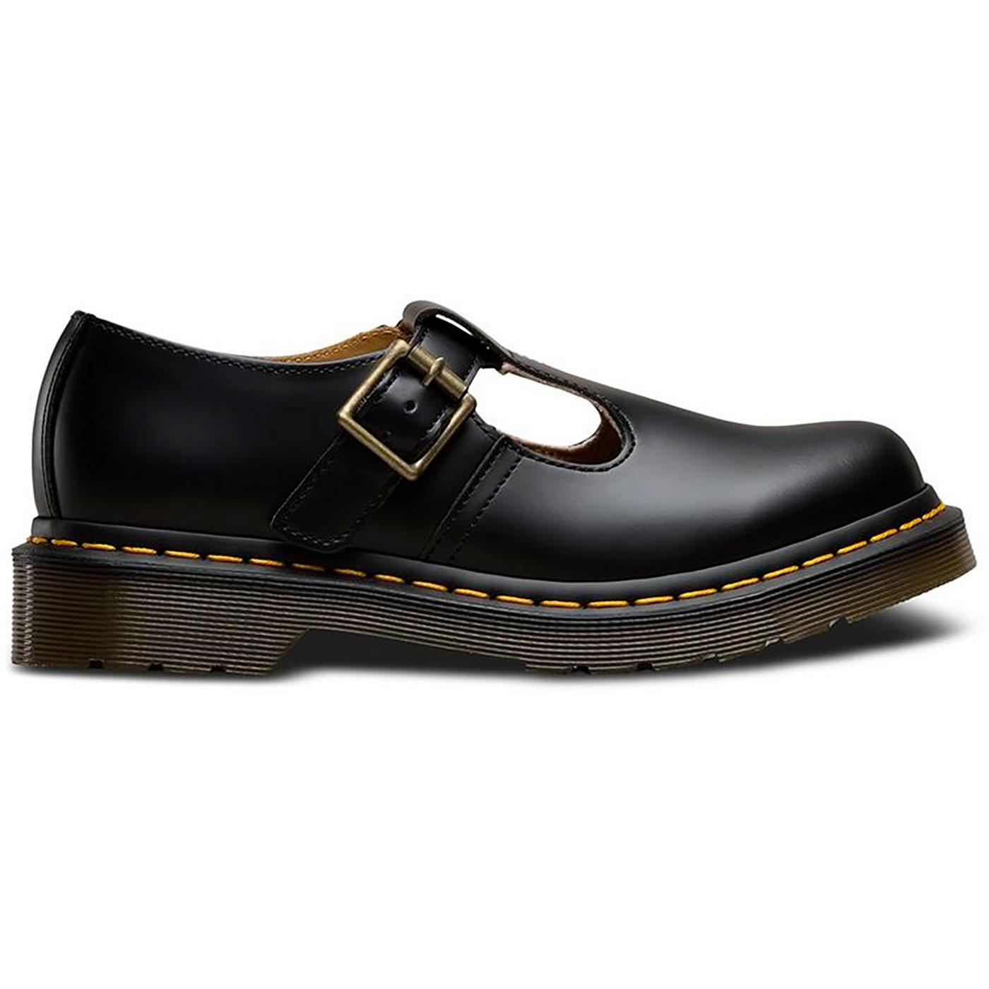 Dr Martens Polley Retro 60s Mod Mary Jane T-Bar Shoes in Black