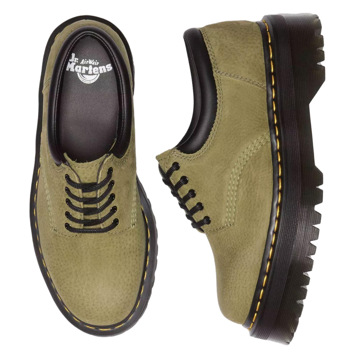 Dr Martens 8053 Tumbled Leather Platform Shoes Muted Olive