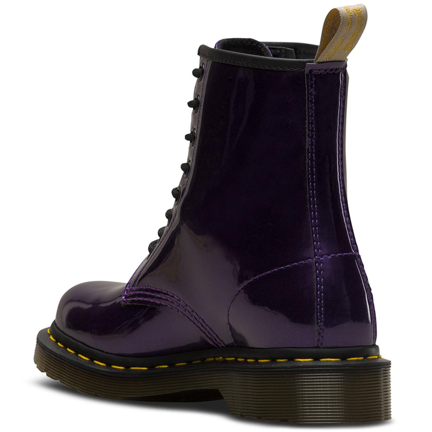 dr martens 1460 purple chrome flat ankle boots