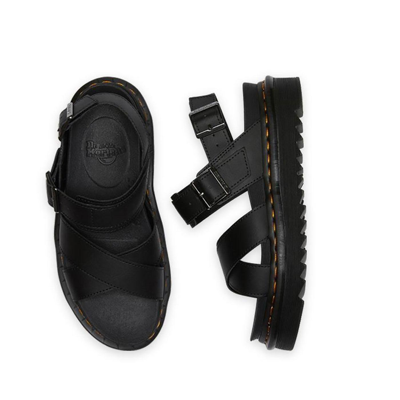 DR MARTENS Voss II Womens Hydro Leather Sandals in Black